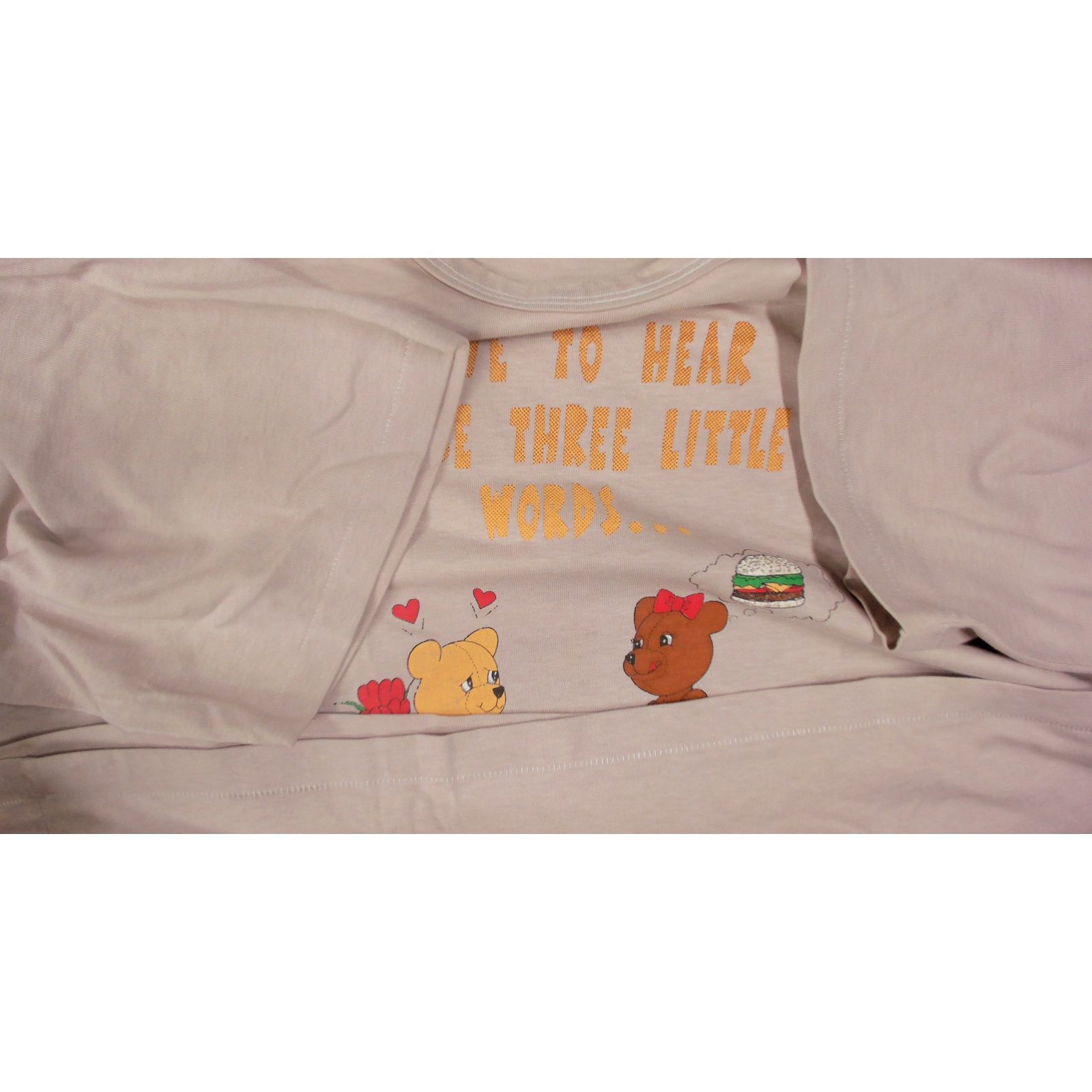 Vintage Vintage 90s Single Stitch "Let's Eat Out" Bear Oversized Tee Size 3XL / US 20-22 - 7 Thumbnail