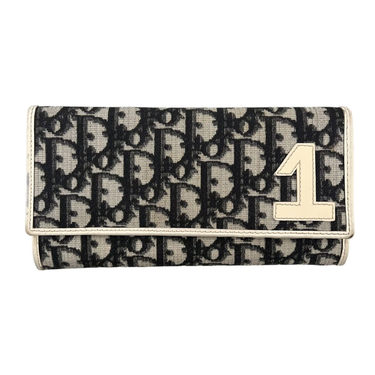 image of Dior Trotter Monogram Long Wallet in Blue, Women's