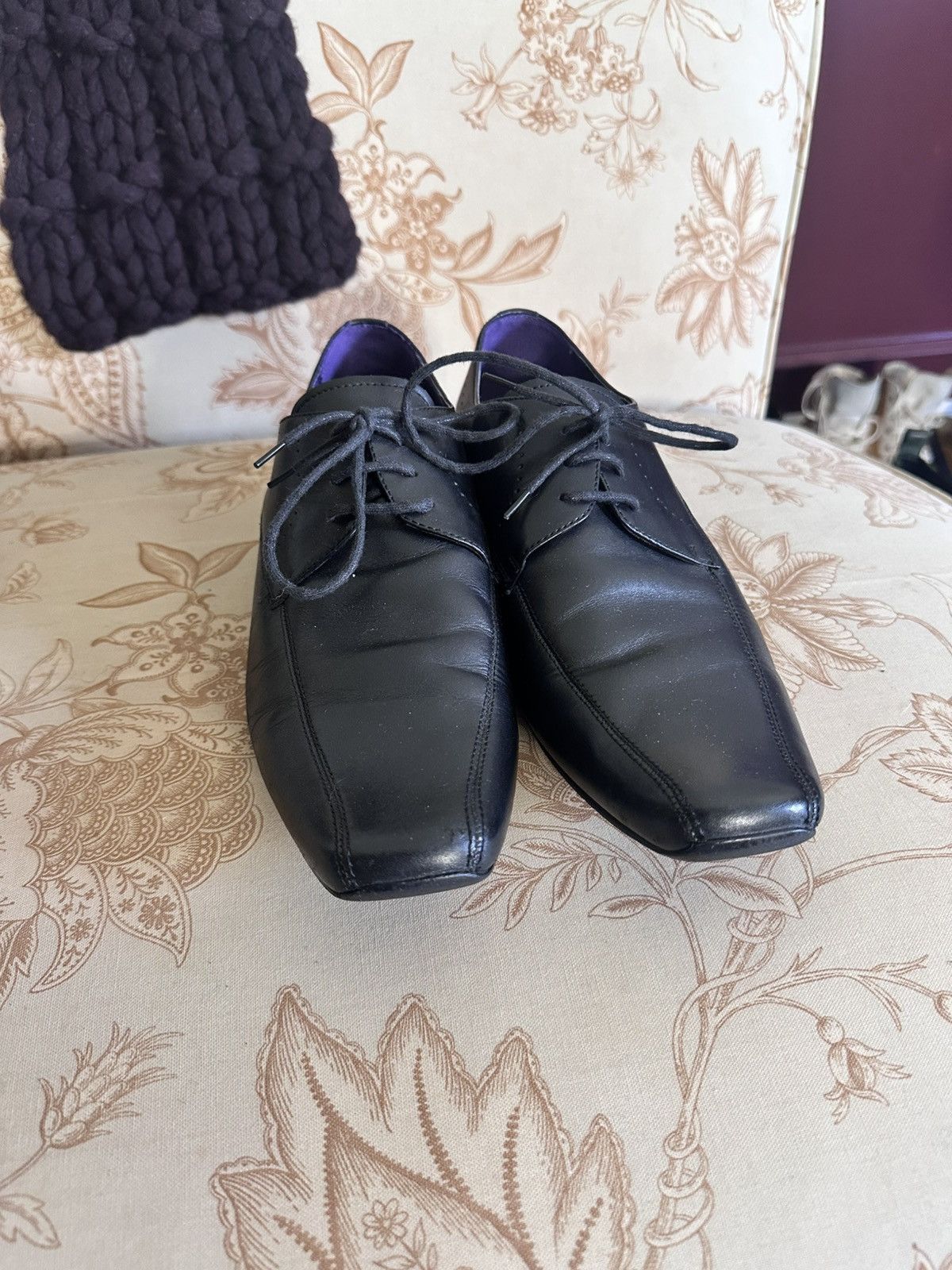 Kurt Geiger Squire square toe black leather derby shoes Size US 9 / EU 42 - 2 Thumbnail