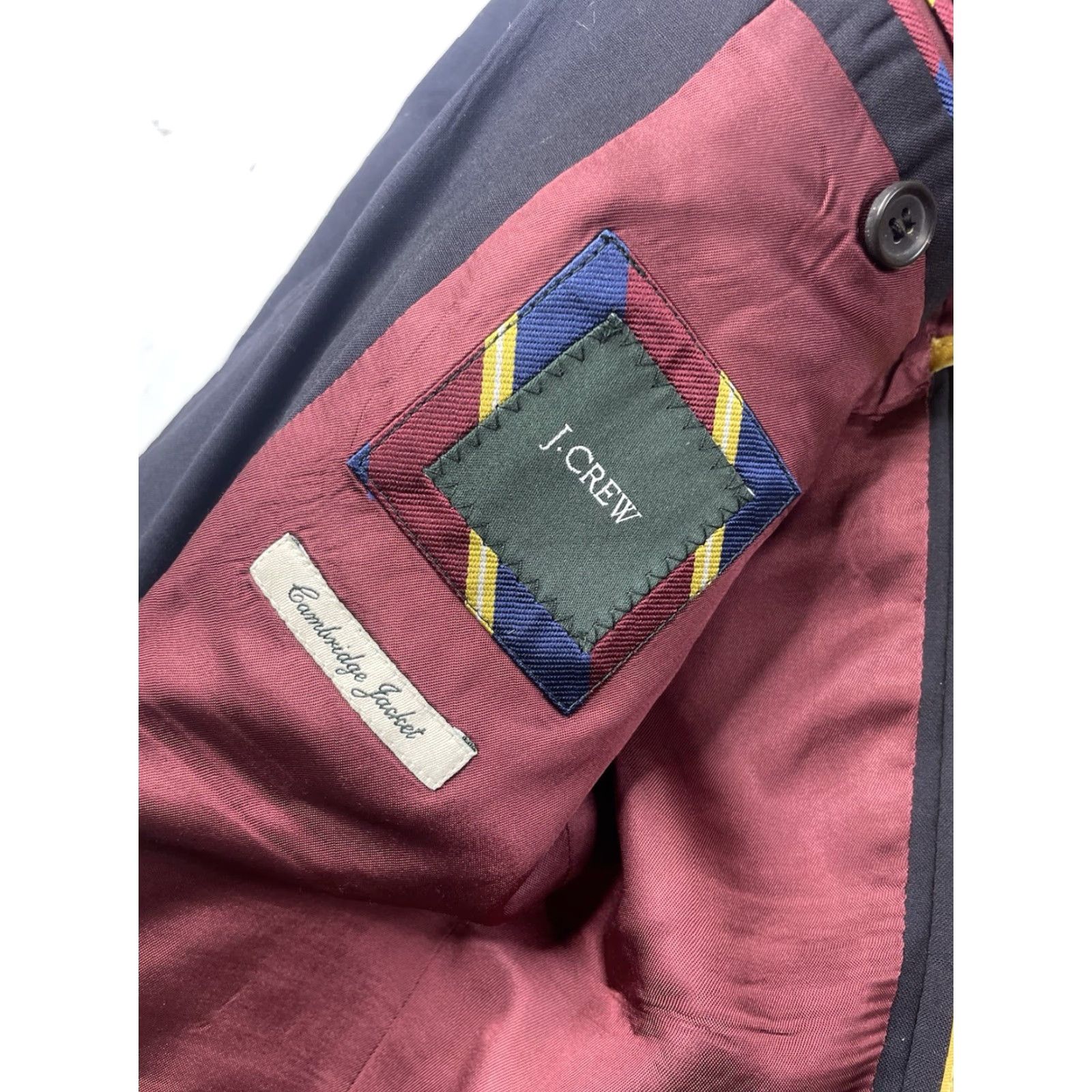 J.Crew VINTAGE J.CREW Blazer Mens 40 Blue Wool Cambridge Sport Coat 3 Button Jacket Front Inner Pockets Mens Size 40R - 3 Thumbnail