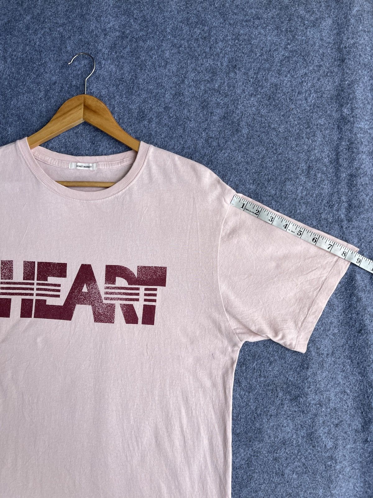 Japanese Brand Last Drop🔥Rare🔥HEART MARKET Spellout Big Logo T Shirt Size US L / EU 52-54 / 3 - 11 Thumbnail