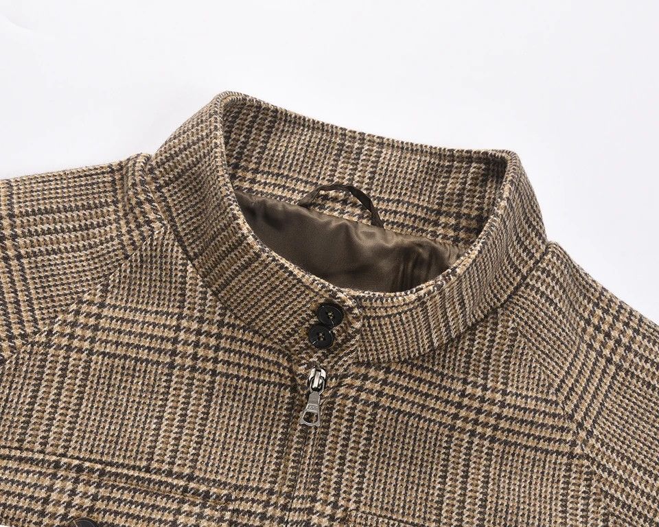 Japanese Brand Stand Pocket Plaid Woolen Jacket Size US XL / EU 56 / 4 - 3 Thumbnail