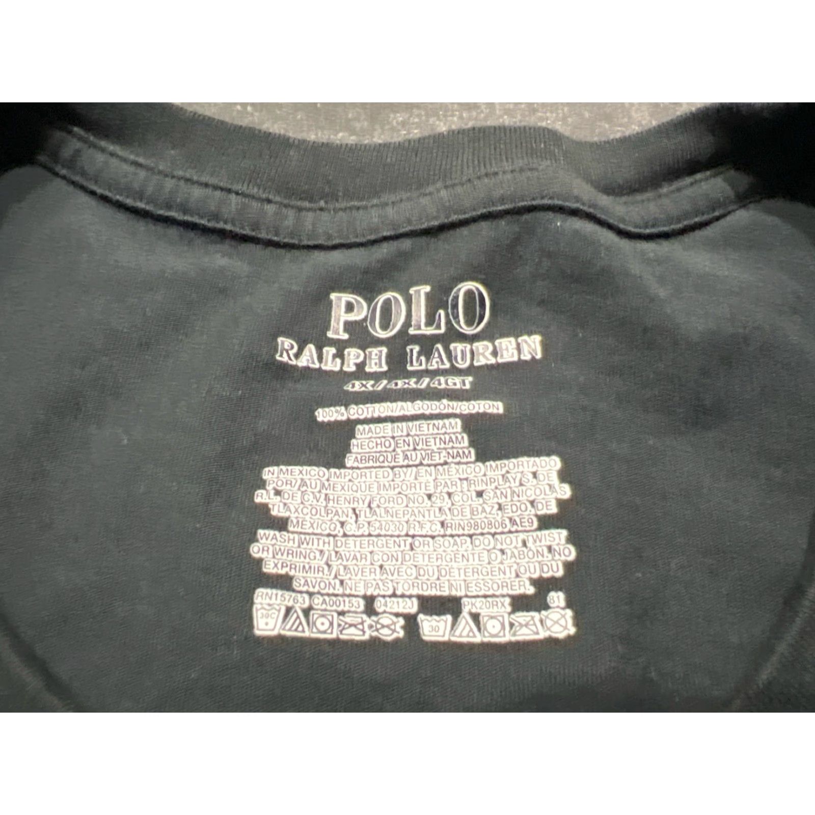 Polo Ralph Lauren VINTAGE Polo Ralph Lauren Shirt 4XL Mens Black Short Sleeve Classic Preppy Crew Neck Tee Size US XXL / EU 58 / 5 - 4 Thumbnail