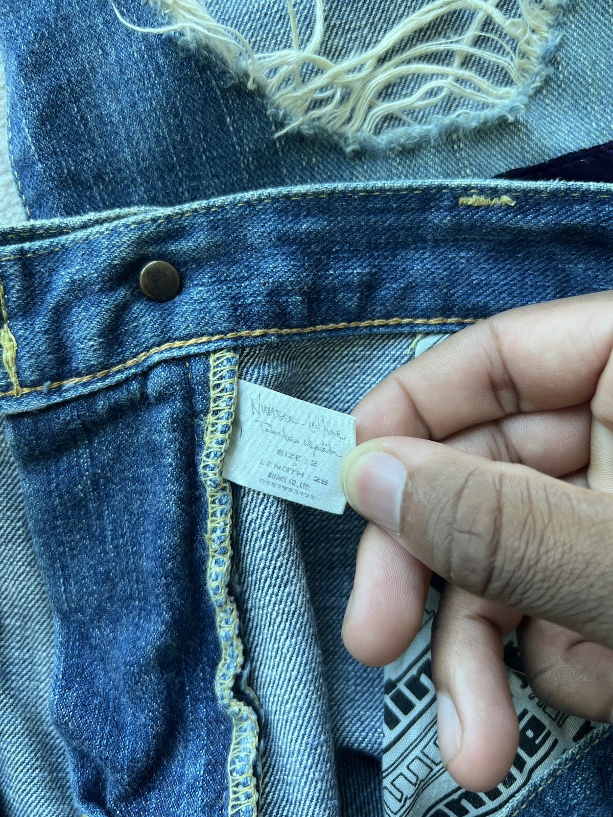 Number (N)ine Number (N)ine AW03 “Touch Me Im Sick” Patchwork Denim Size US 31 - 20 Thumbnail