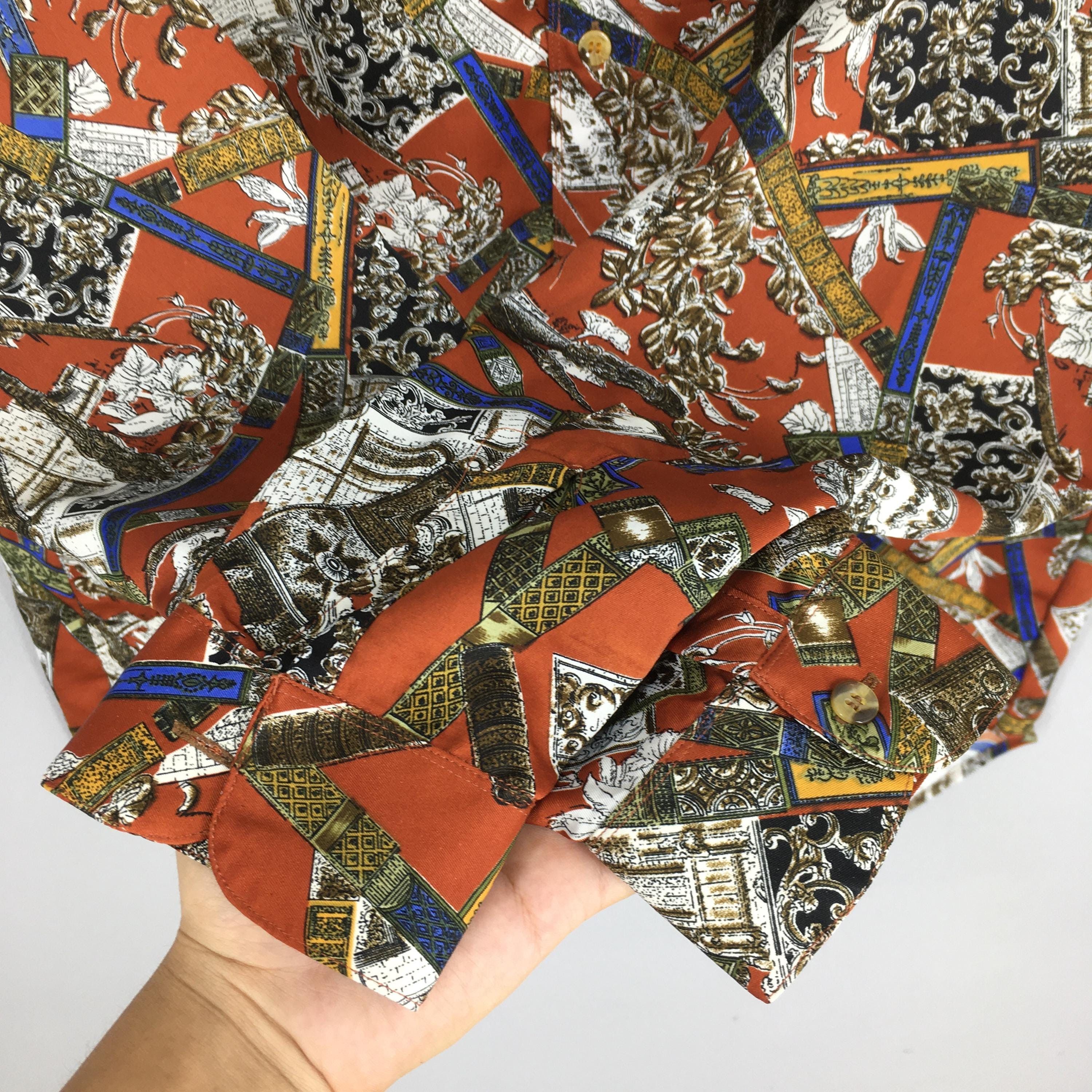 Flannel Vintage 90's Baroque Renaissance Casual Shirt Medium Size US M / EU 48-50 / 2 - 4 Thumbnail
