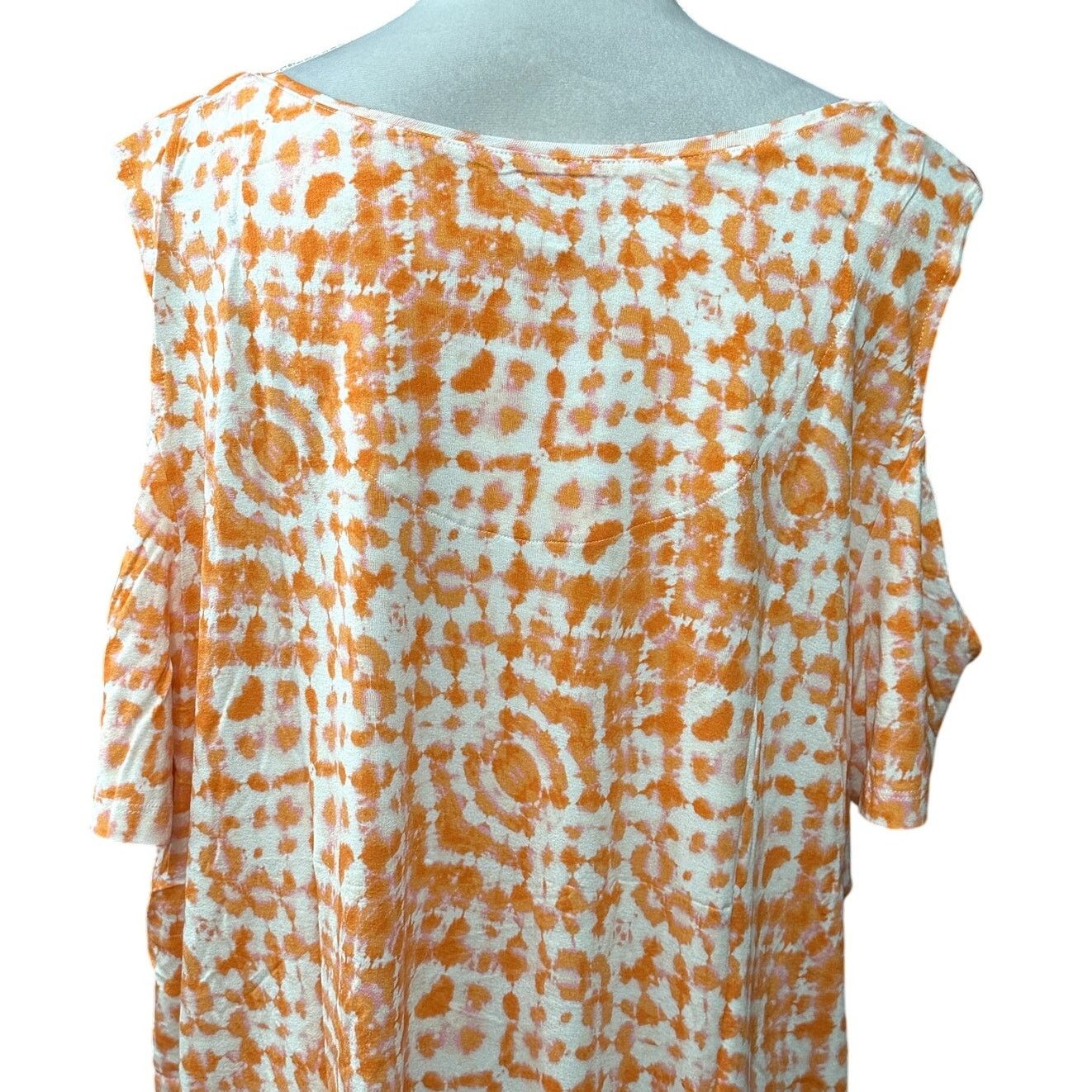 Other JM Collection Blouse Cold Shoulder Tie-Dye Orange 4X NWT Size 4XL / US 24-26 - 7 Thumbnail