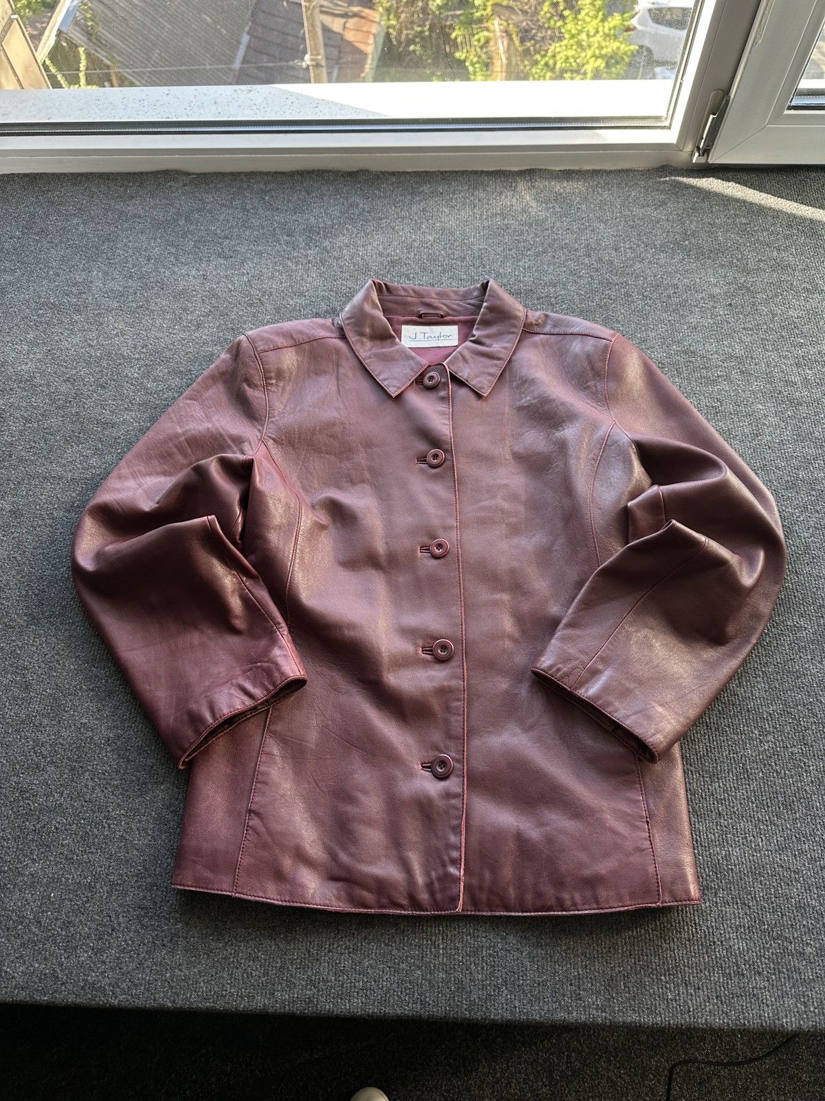 Other 🚨VNTG LEATHER JACKET COAT AVANT GARDE WESTERN DARK RED Size US M / EU 48-50 / 2 - 1 Thumbnail