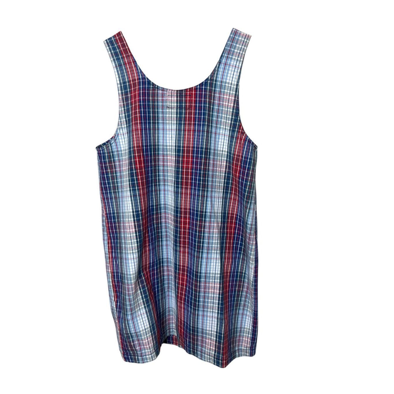 Other Vintage No Excuses 90s Y2K Jumper Dress Size L Red Blue Plai Size L / US 10 / IT 46 - 6 Thumbnail