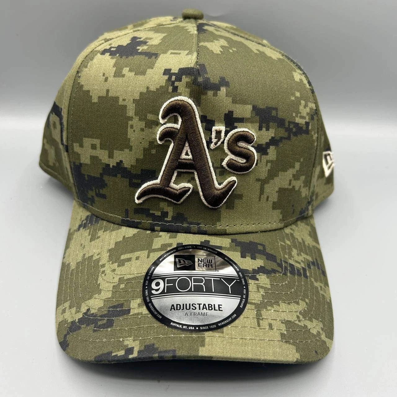 New Era Oakland Athletics Hat Men Camo Snap Back Cap A-Frame Cotton Size ONE SIZE - 1 Thumbnail