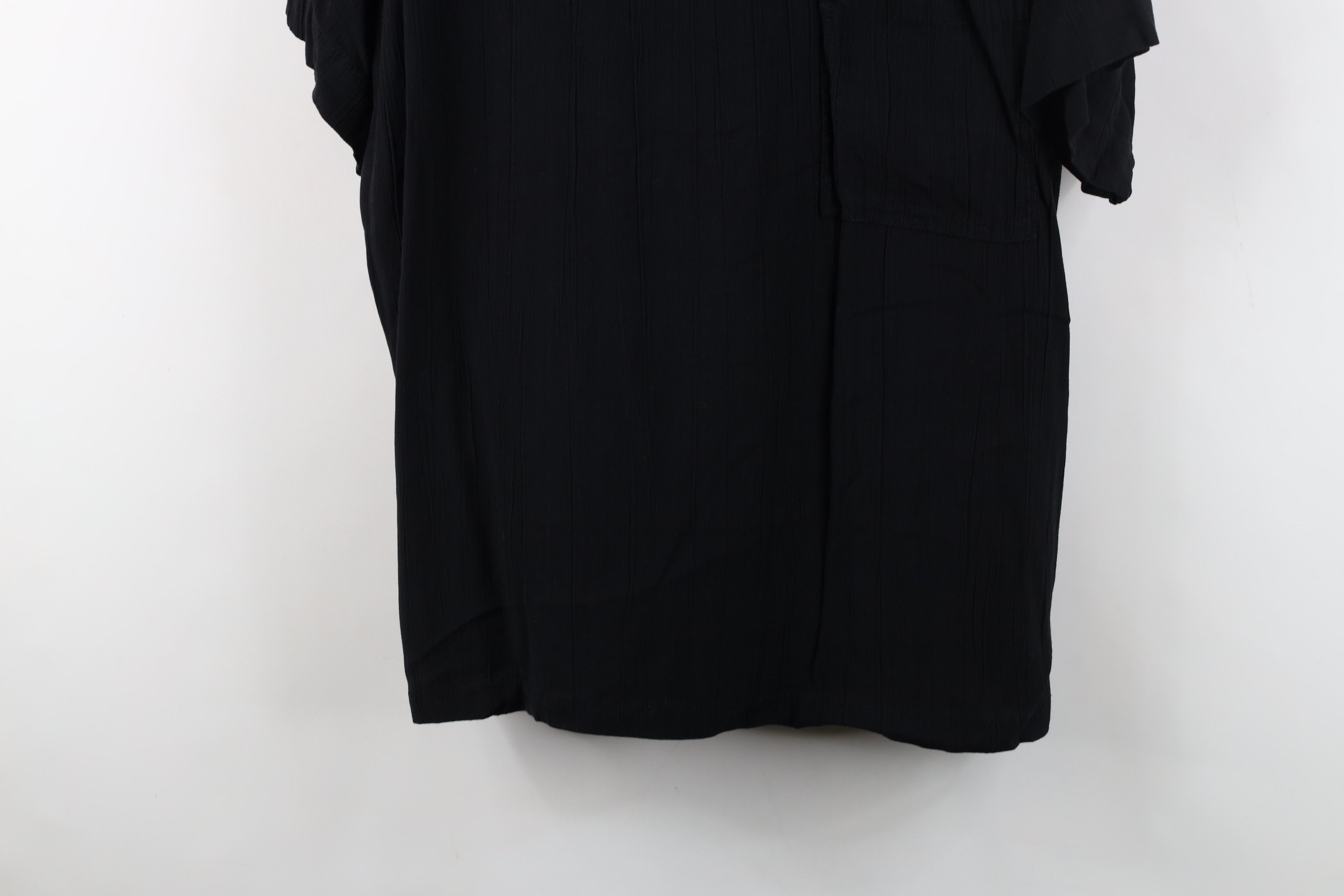 Vintage Vintage 90s Streetwear Gauzy Rayon Knit Pocket T-Shirt Black Size US M / EU 48-50 / 2 - 3 Thumbnail