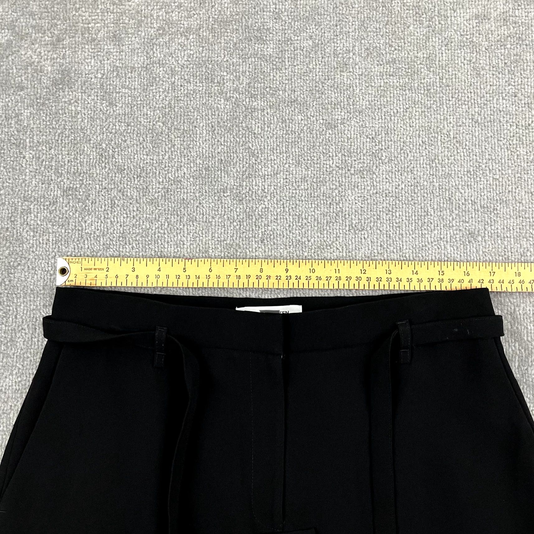 Vintage PERRI CUTTEN Pants Womens Size 14 Black Wide-Leg Career Trousers Tie Waist Pleat Size 36" / US 14 / IT 50 - 4 Thumbnail