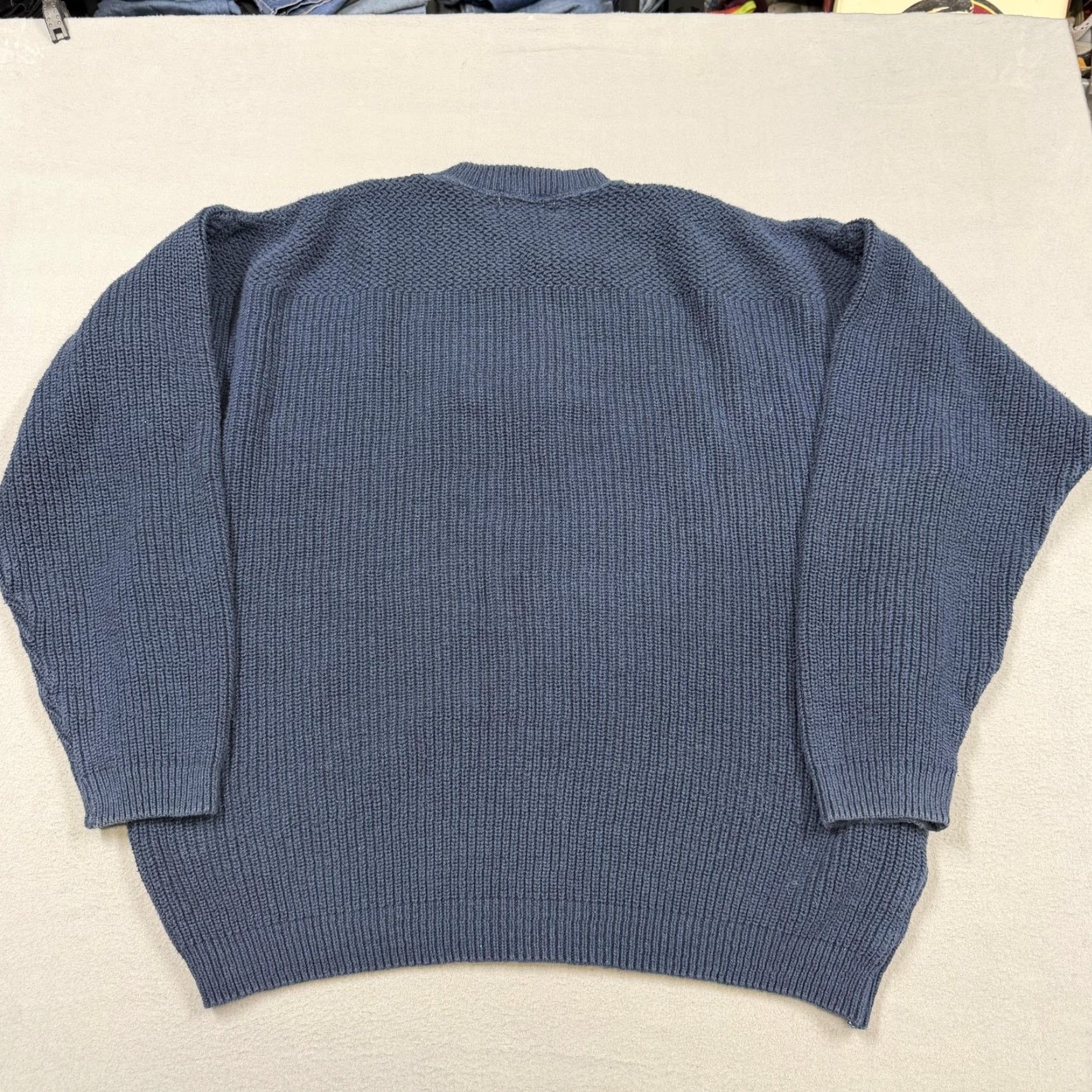 Eddie Bauer Eddie Bauer Mens Sweater 2XLT Blue Mock Neck Henley Cotton Knit Pullover USA Size US XXL / EU 58 / 5 - 3 Thumbnail