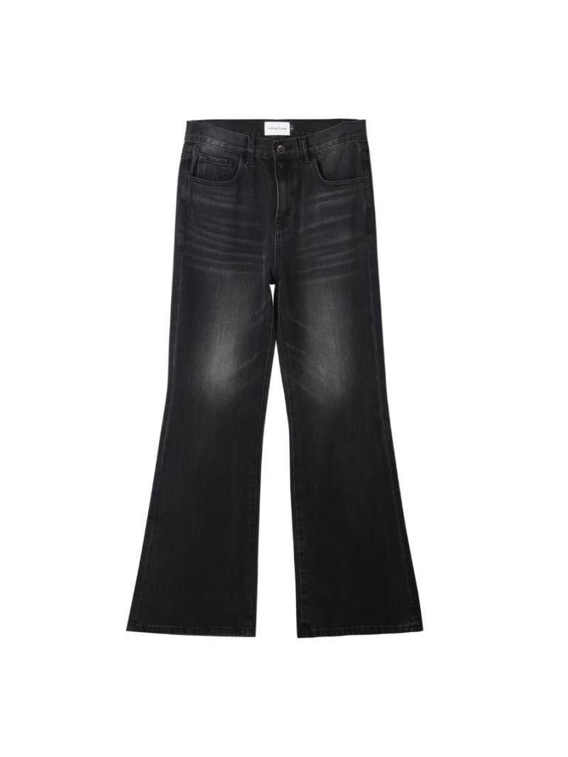 Japanese Brand × Jean Vintage Black Straight Leg Micro Flare Jeans Size US 34 / EU 50 - 4 Thumbnail