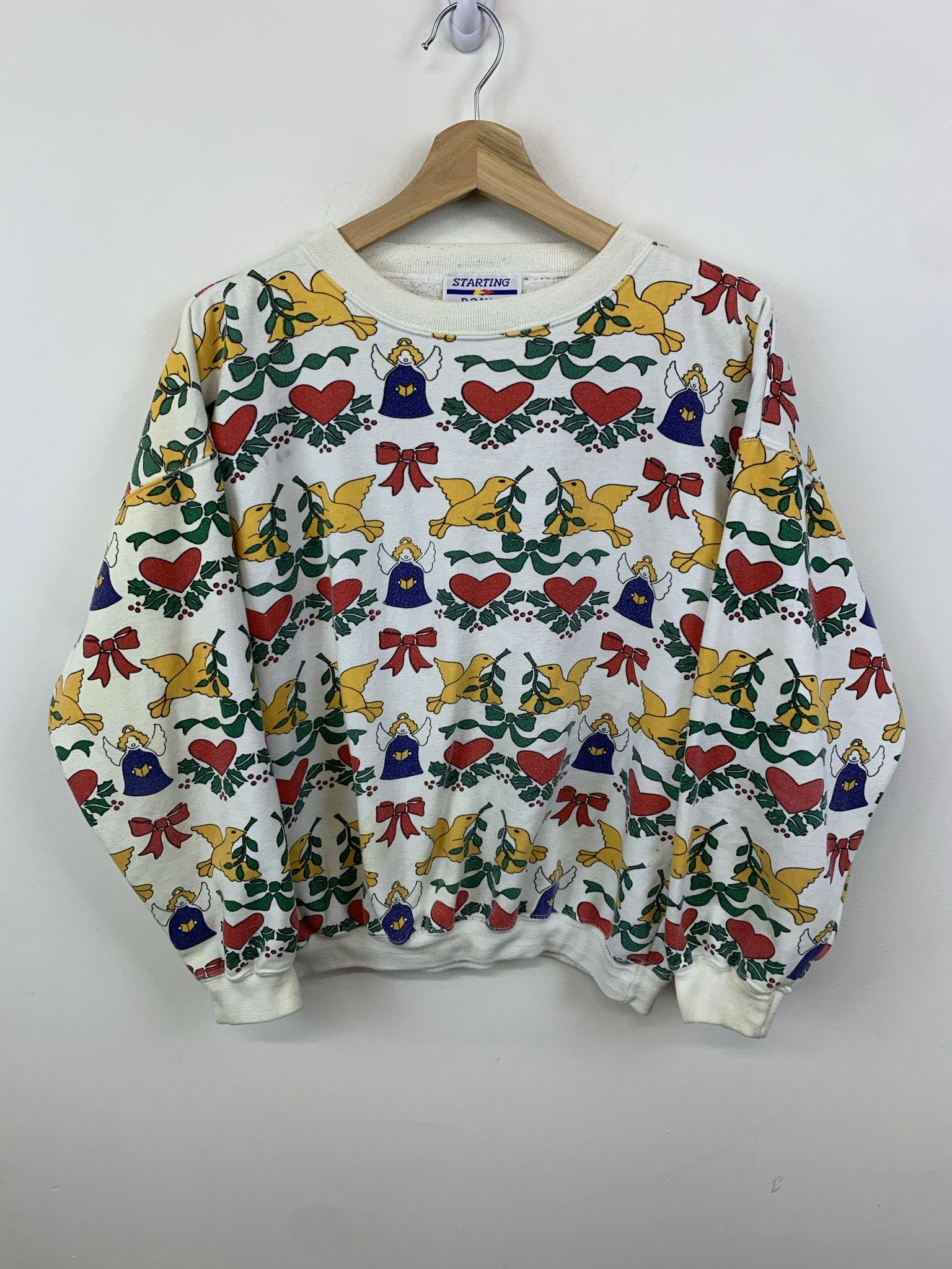 Vintage Vintage Crewneck 1990s Angel Dove All Over Print Vintage Sweatshirt Size M Size US M / EU 48-50 / 2 - 1 Thumbnail