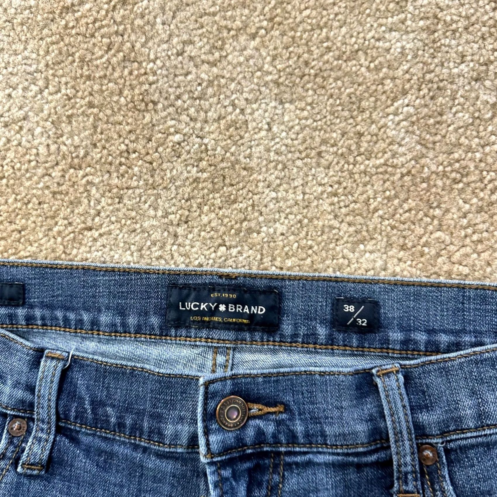 Lucky Brand Lucky Brand 221 Jeans Men's 38x32 Straight Denim Blue 5-Pocket Regular Stretch Size US 38 / EU 54 - 3 Thumbnail