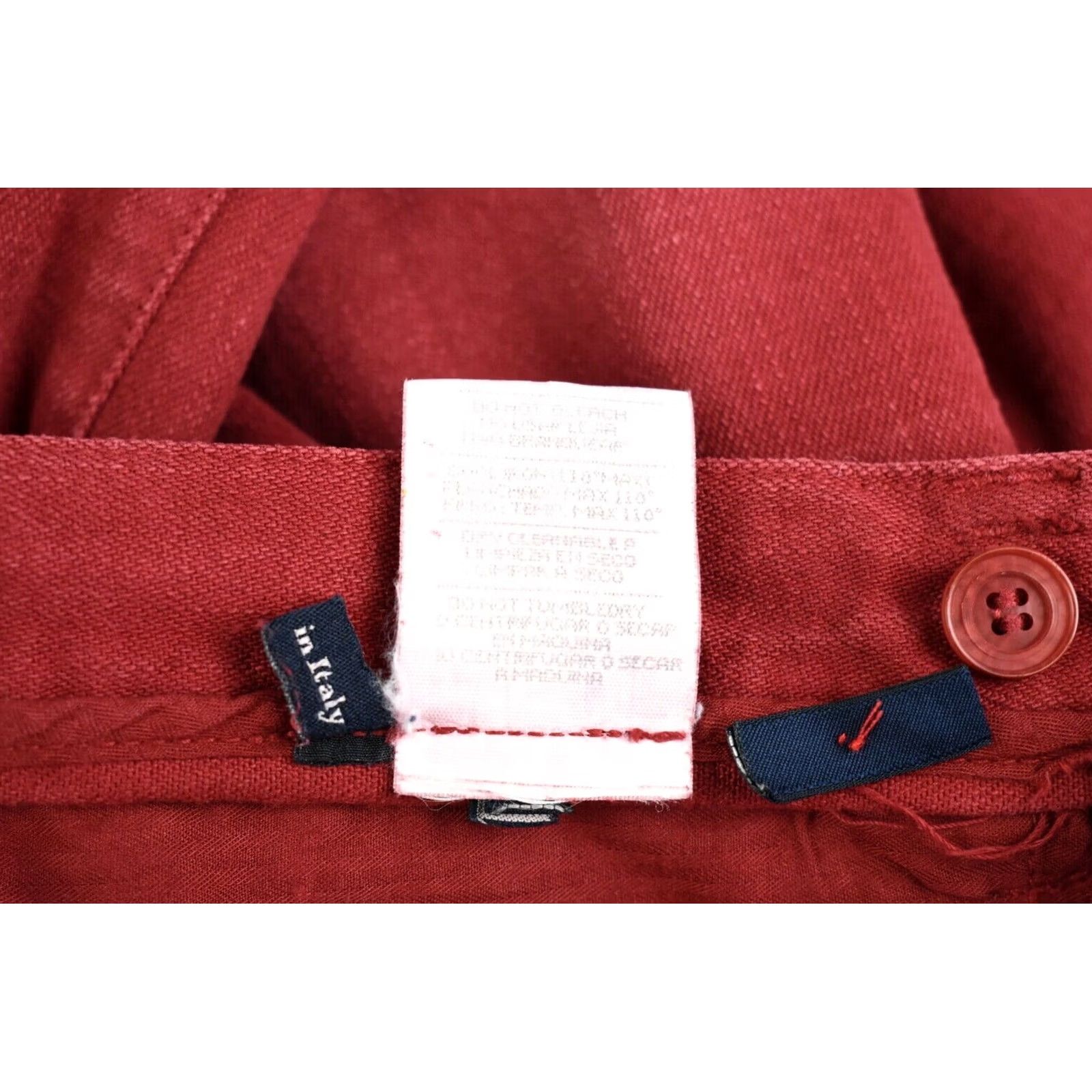 Ermenegildo Zegna ERMENEGILDO ZEGNA Trousers Men's Red W31/L29 Straight Fit Zip Fly Size US 31 - 7 Thumbnail