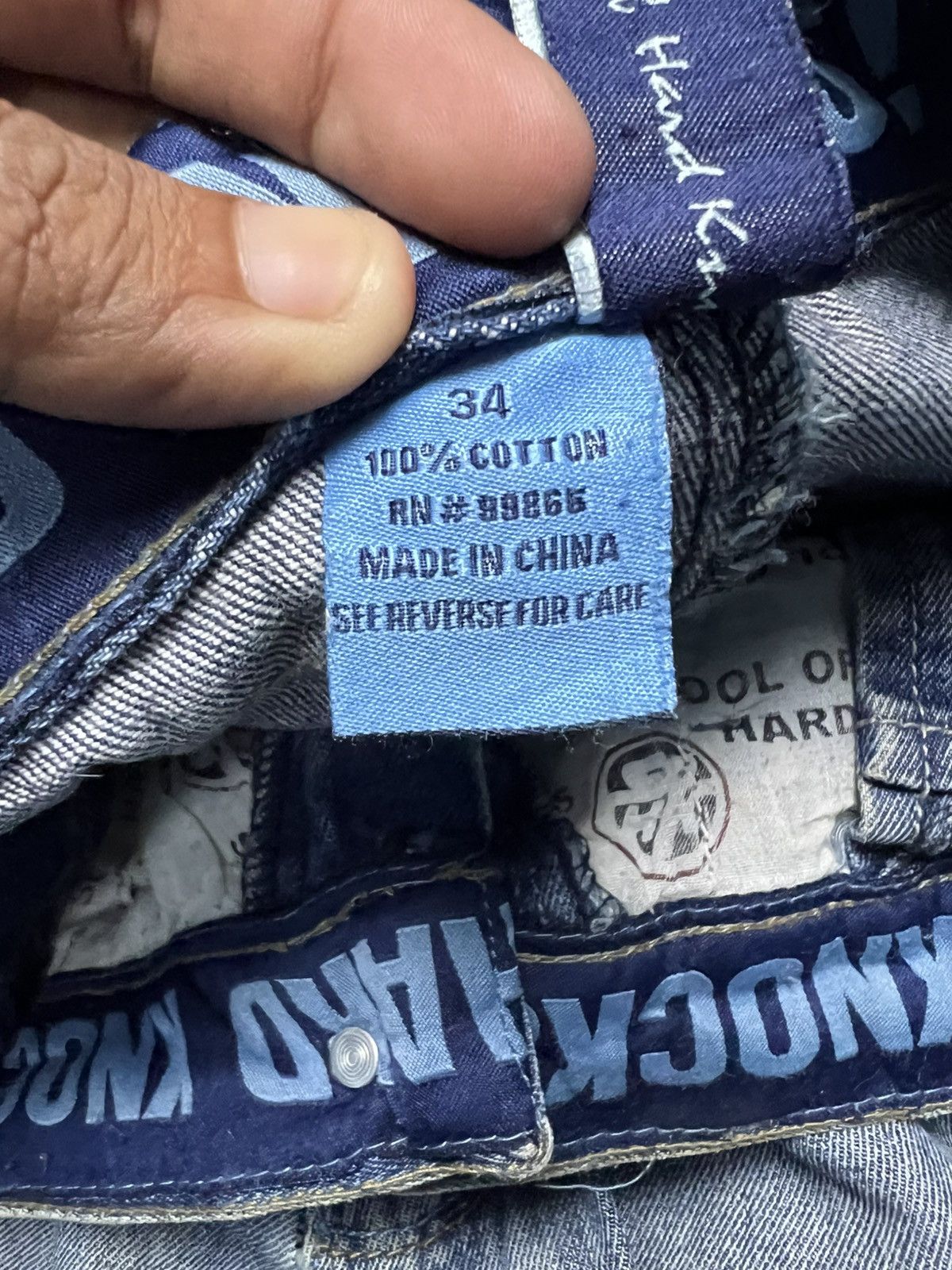 School of Hard Knocks Vintage Baggy DJ Graphic Jeans Y2K(43)