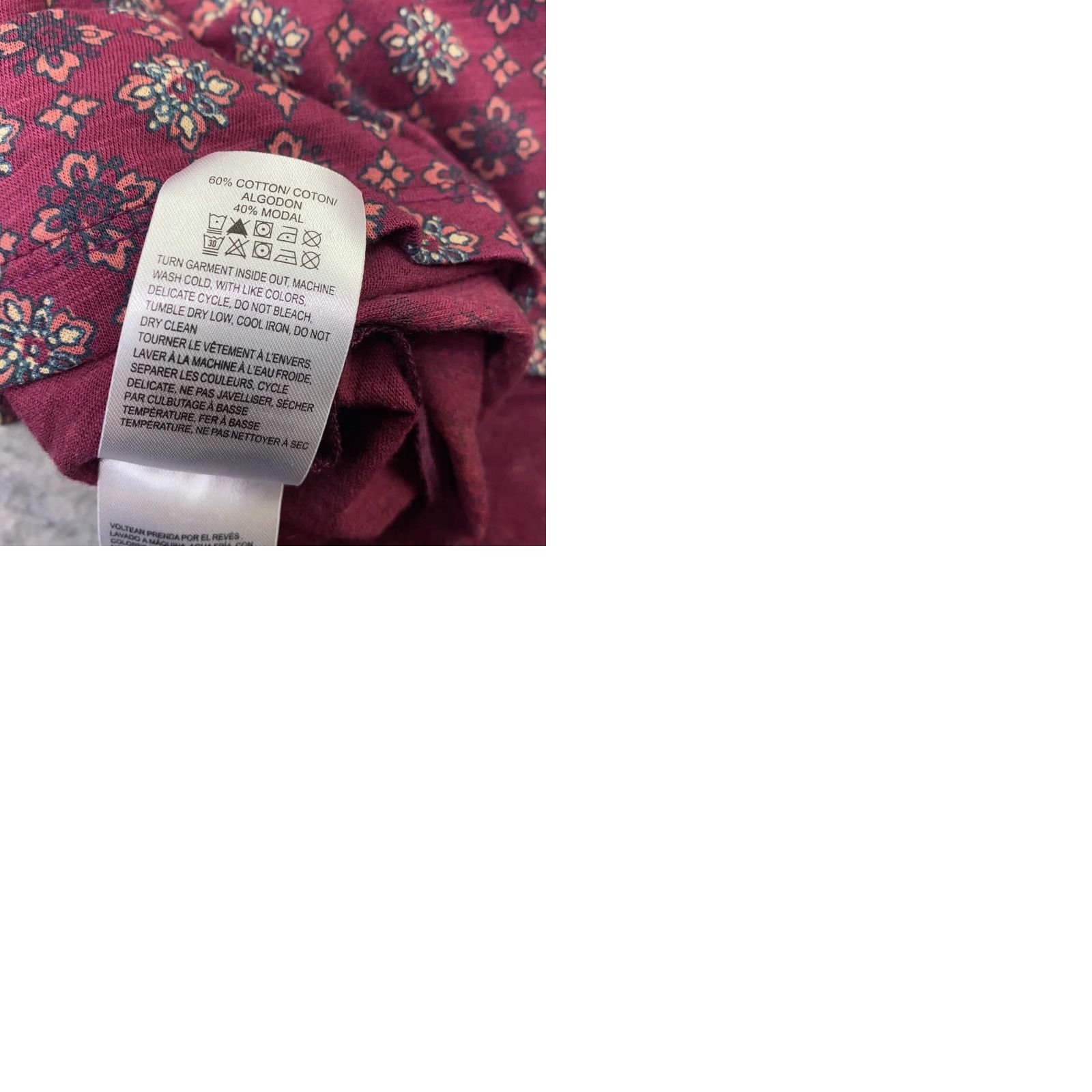 Lucky Brand Lucky Brand Women’s Shirt Top Small Maroon Tunic Boho Round Neck Keyhole Flowy Blouse Sock? Size S / US 4 / IT 40 - 10 Thumbnail