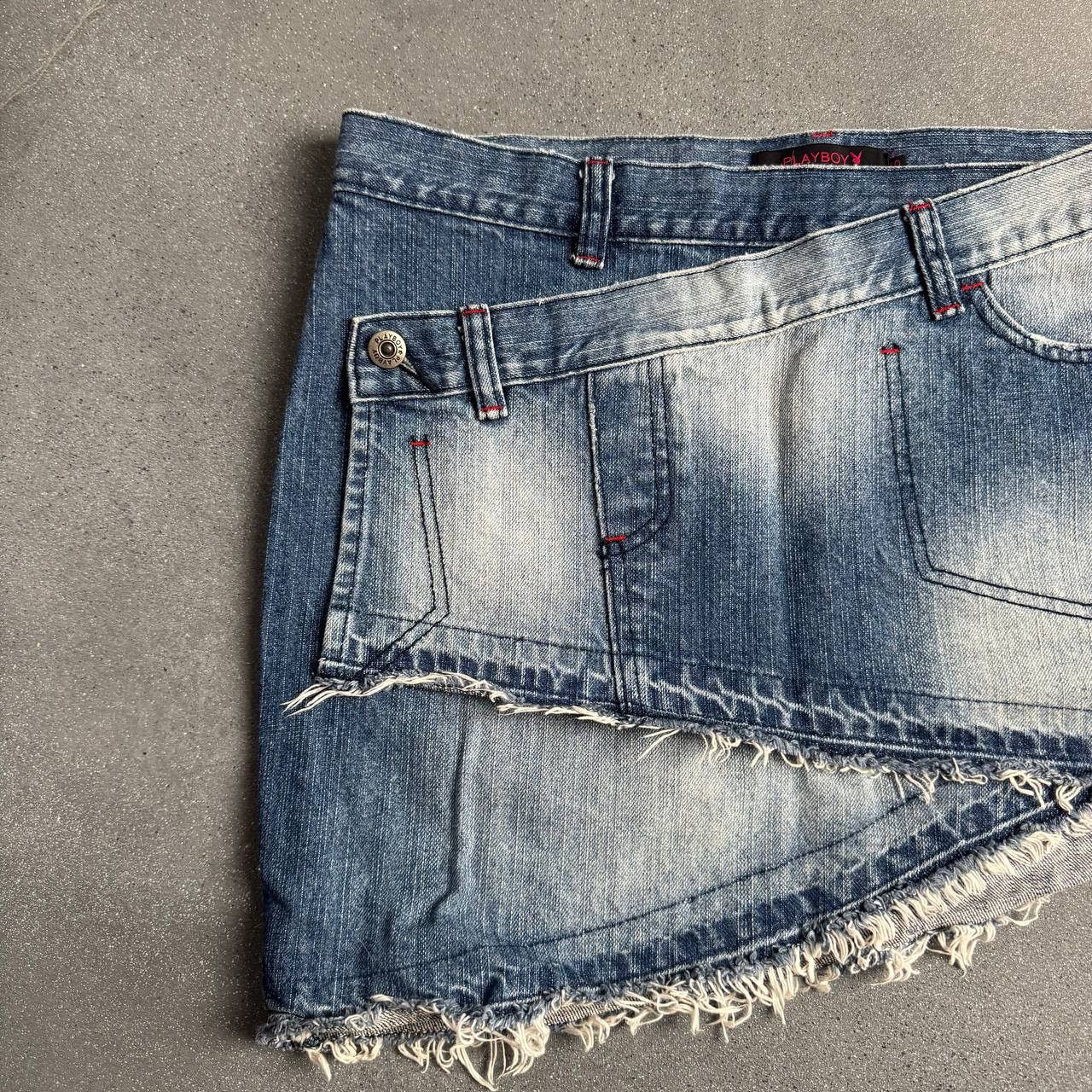 Japanese Brand × Playboy Playboy Y2K Vintage 2000's Washed Skirt Size 30" / US 8 / IT 44 - 2 Thumbnail