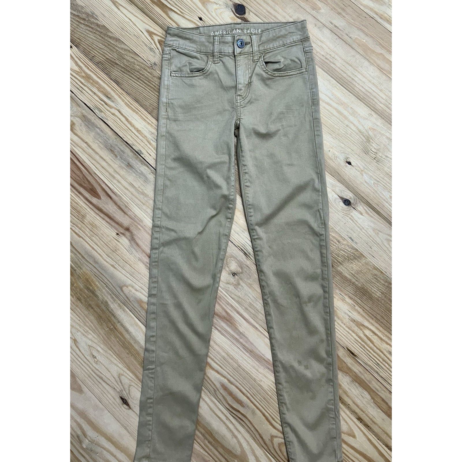 American Eagle Outfitters American Eagle Women's Tan Super Stretch Skinny Pants Sz 00 Size 24" / US 00 / IT 34 - 1 Thumbnail