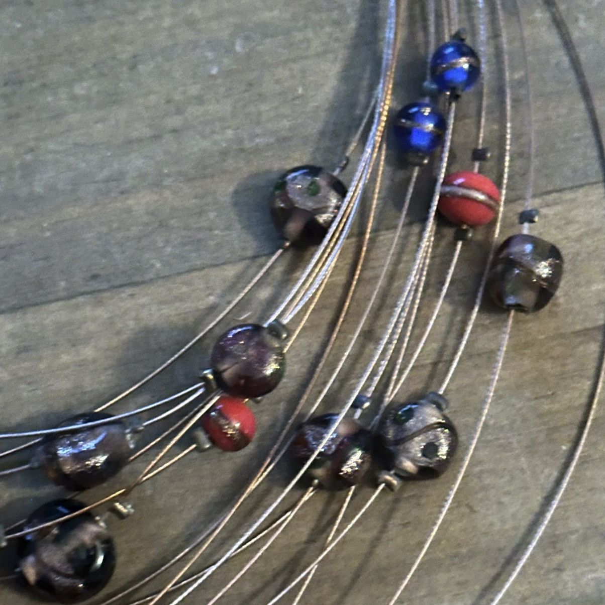 Other Multi layered cloisonné and Murano glass bead wire necklace Size ONE SIZE - 4 Thumbnail