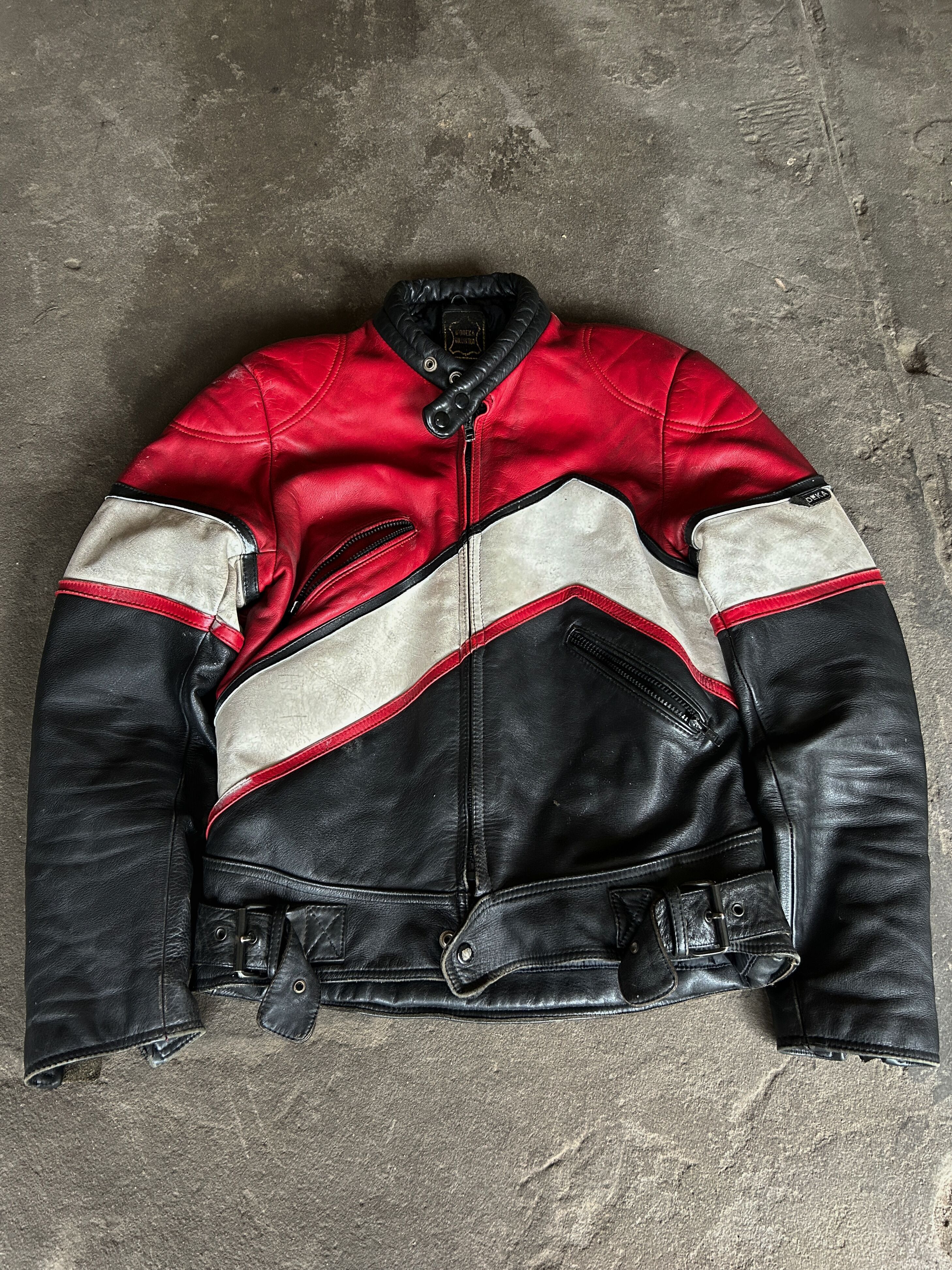 Vintage Vintage Red Black Leather Motorcycle Racing Jacket Biker Size US M / EU 48-50 / 2 - 2 Thumbnail