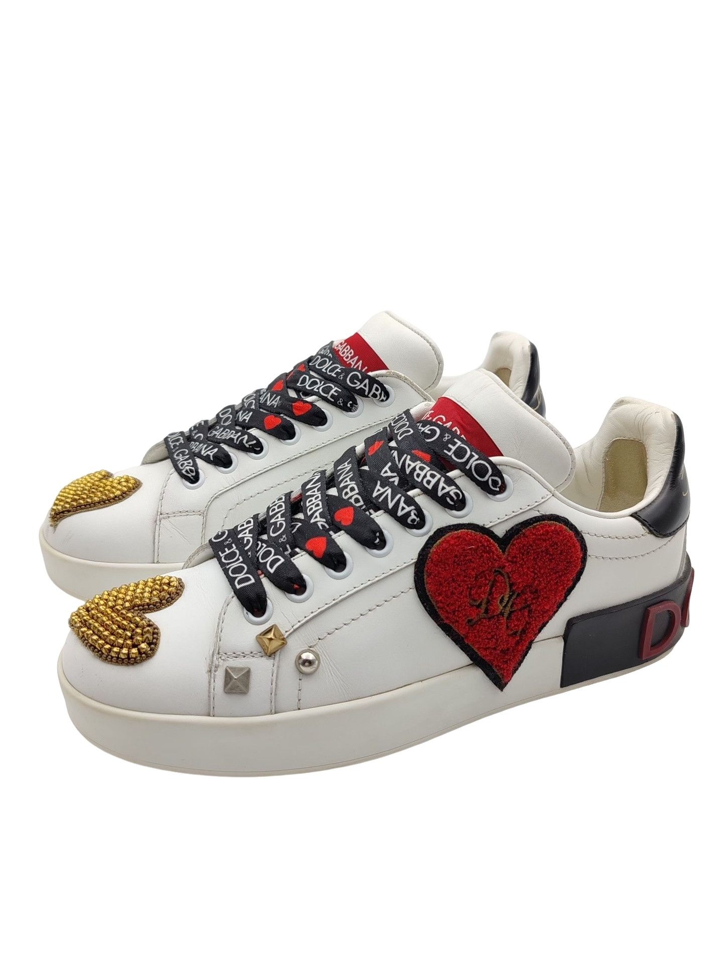 Dolce & Gabbana Dolce & Gabbana Heart Low-Top Sneakers Size 36.5 Size US 6.5 / IT 36.5 - 1 Thumbnail