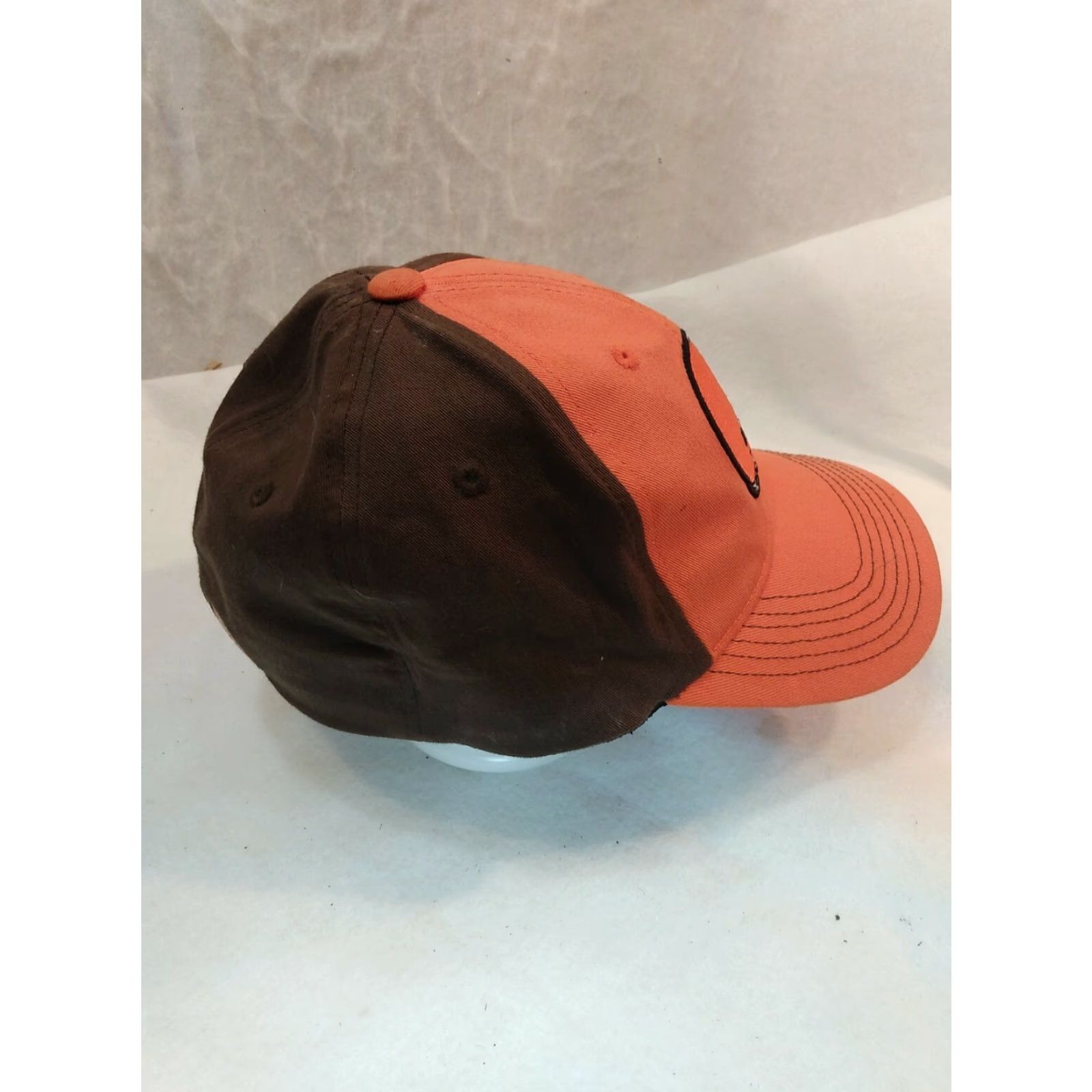 NFL VINTAGE NFL Cleveland Browns Hat One Size Stretch Fitted 7"-7 1/8" Baseball Cap Mens Brown Orange Canvas Cotton Blend Sports USA Browns Size ONE SIZE - 3 Thumbnail