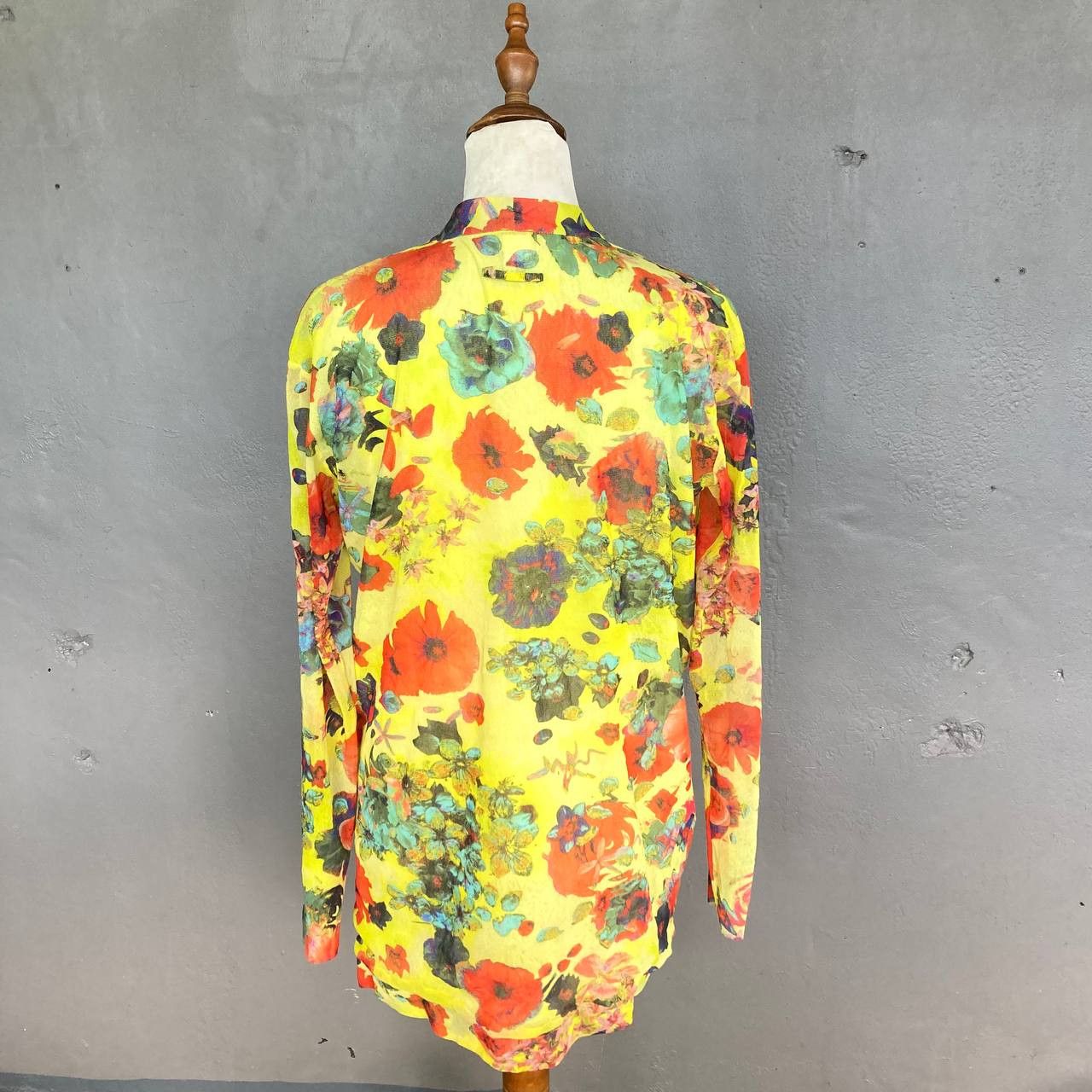 Jean Paul Gaultier Soleil – Sheer Mesh Floral Buttoned Cardigan Size L / US 10 / IT 46 - 4 Thumbnail