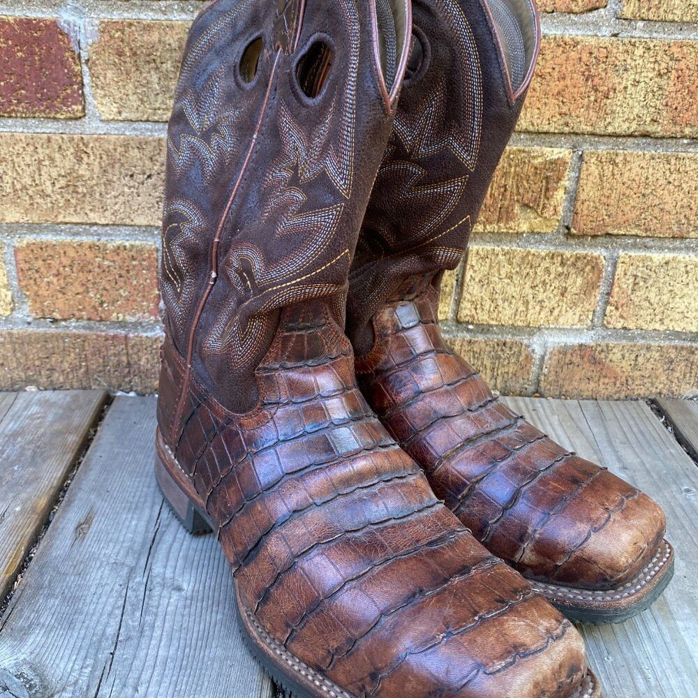 DOUBLE HELIX Double-H Boots Men's Size 8.5 Wide Roper Western Cowboy Le Size US 8.5 / EU 41-42 - 4 Thumbnail