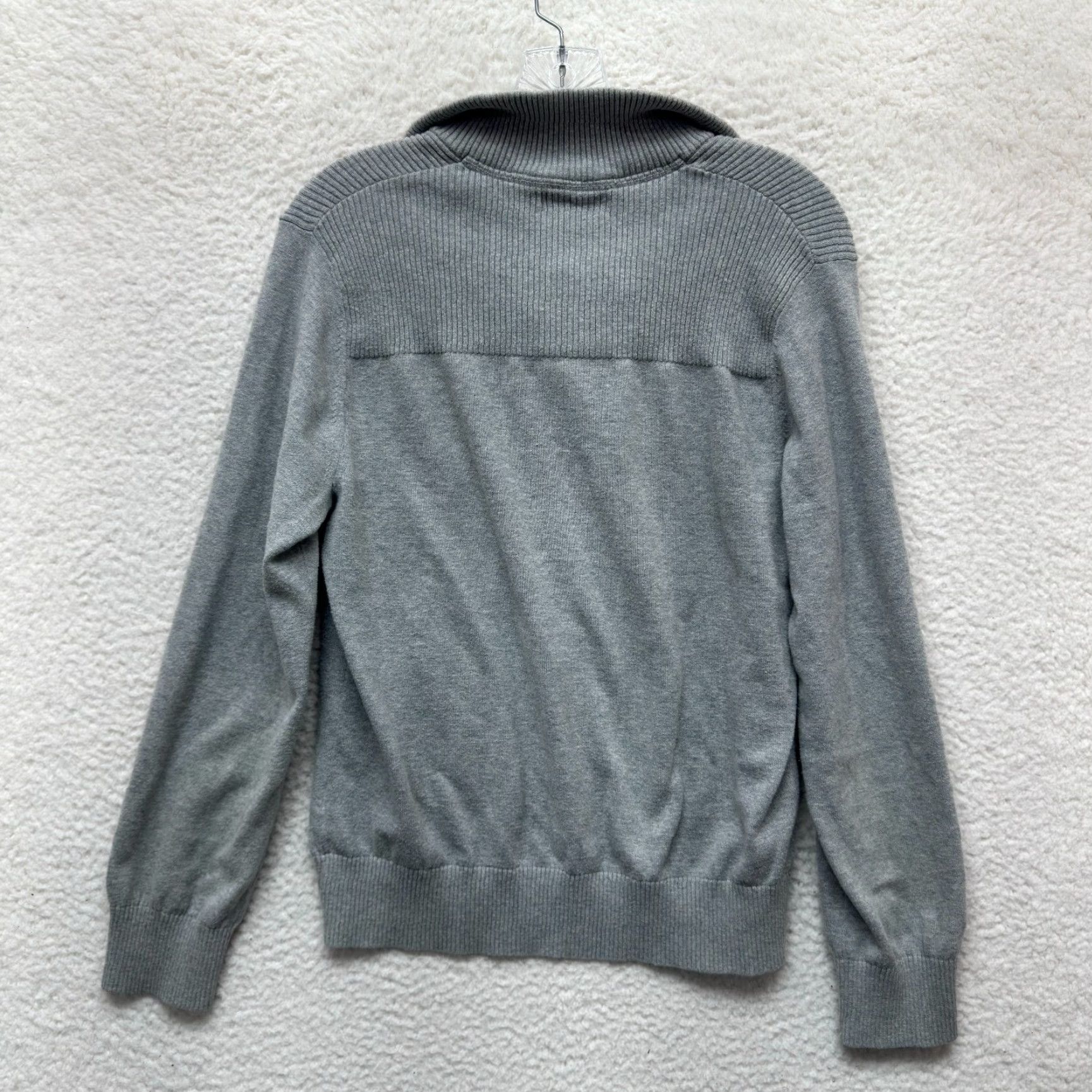 Banana Republic Banana Republic Sweater Mens Medium Grey Knit Mock Neck Snap Button Cotton Size US M / EU 48-50 / 2 - 3 Thumbnail