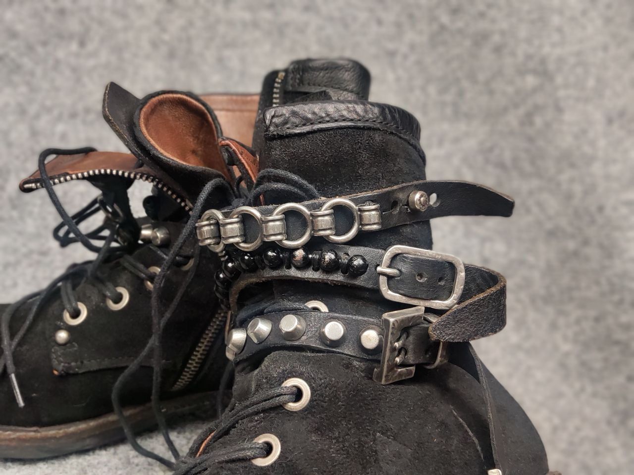 A.S.98 A.S.98 Vintage Black Suede Avant garde Mid Calf Combat Boots Size US 6 / IT 36 - 23 Thumbnail