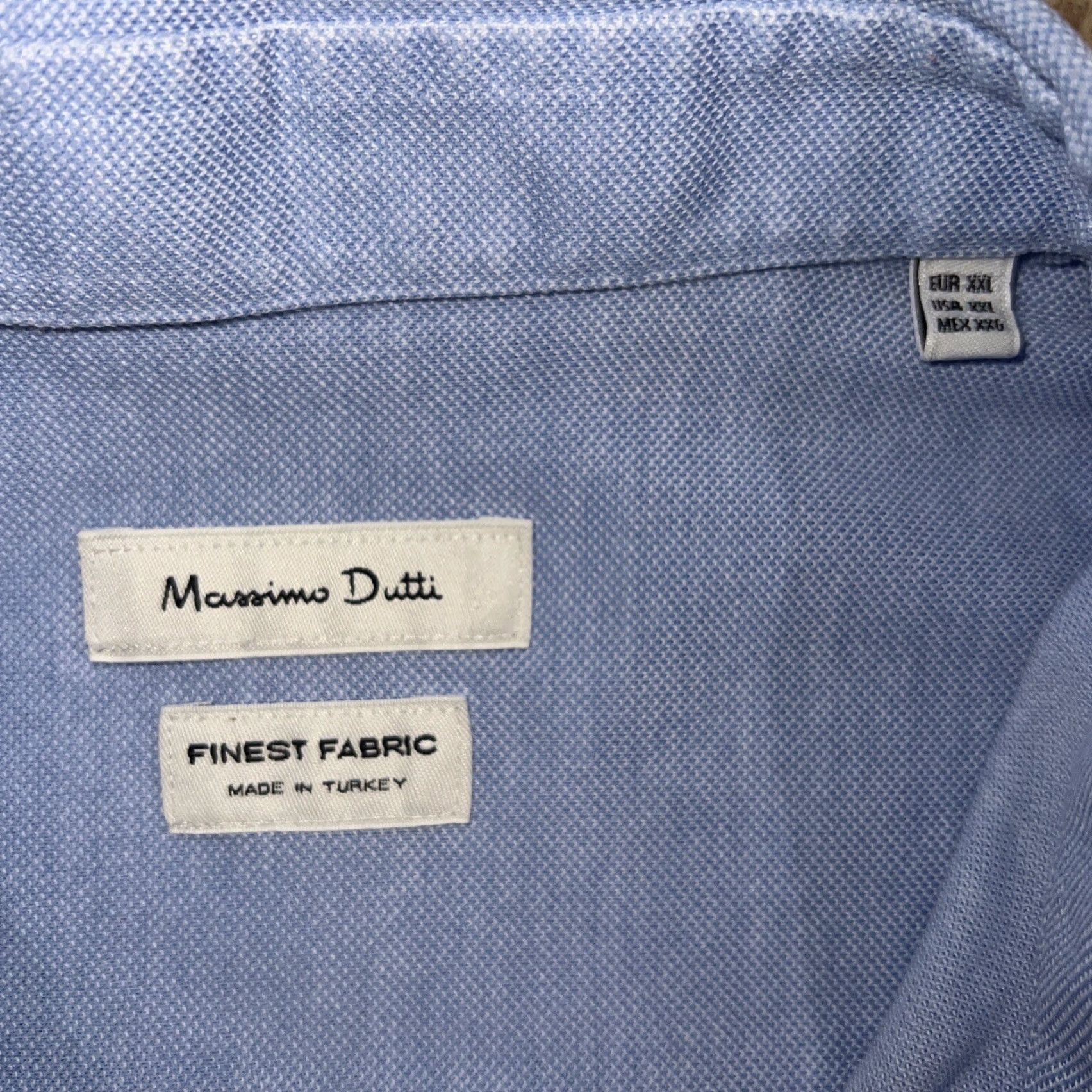 Massimo Dutti Massimo Dutti Button-Up Shirt Mens 2XL Short Sleeve Blue MDD Size US XXL / EU 58 / 5 - 3 Thumbnail