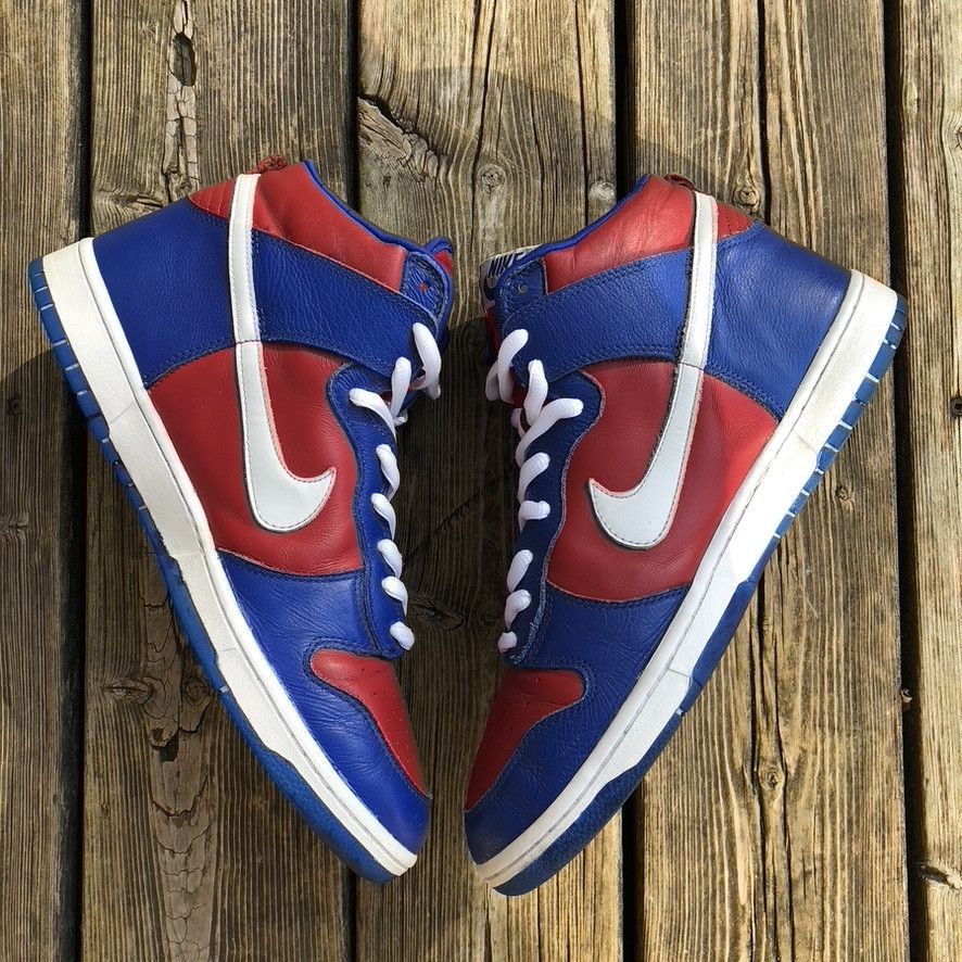Nike 2003 Dunk High Clippers Red Royal 305287 411 Vintage Size US 13 / EU 46 - 1 Thumbnail