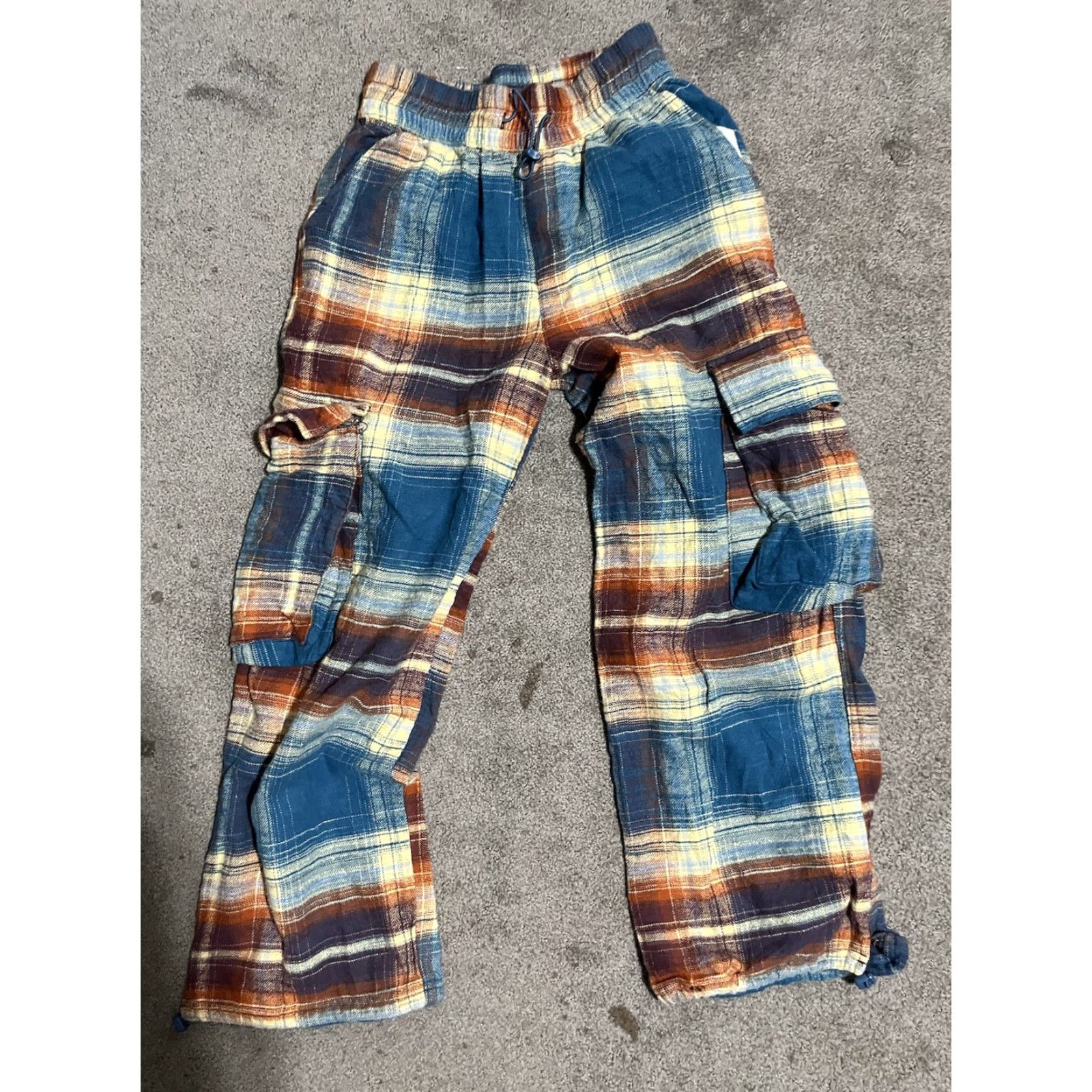 Urban Outfitters VINTAGE Urban Outfitters BDG Darren Flannel Blue & Orange Plaid Cargo Pants XS Size 26" / US 2 / IT 38 - 3 Thumbnail
