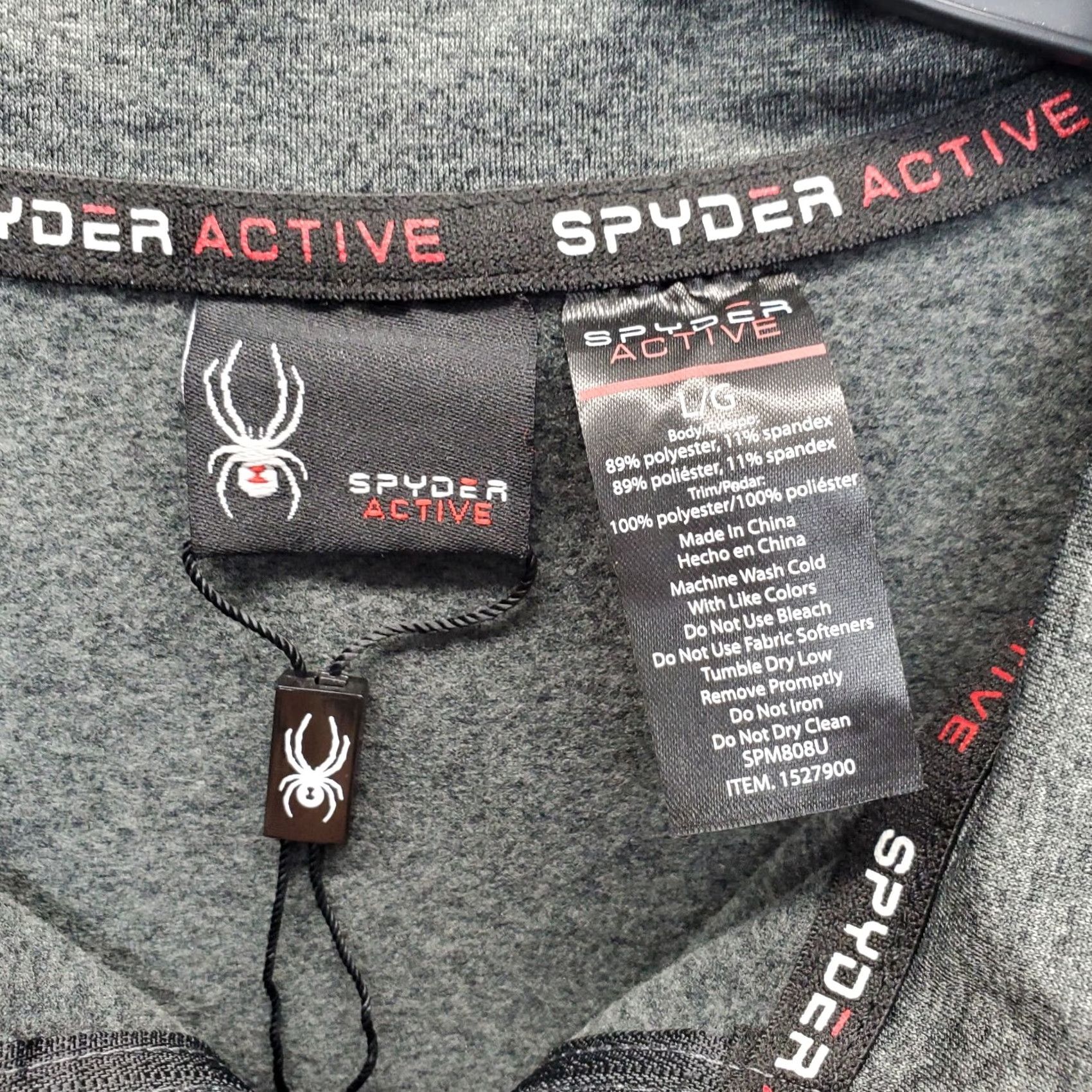 Spyder Spyder Mens Shirt L Gray Long Sleeve Mock Neck 1/4 Zip Activewear Stretch Size US L / EU 52-54 / 3 - 6 Thumbnail