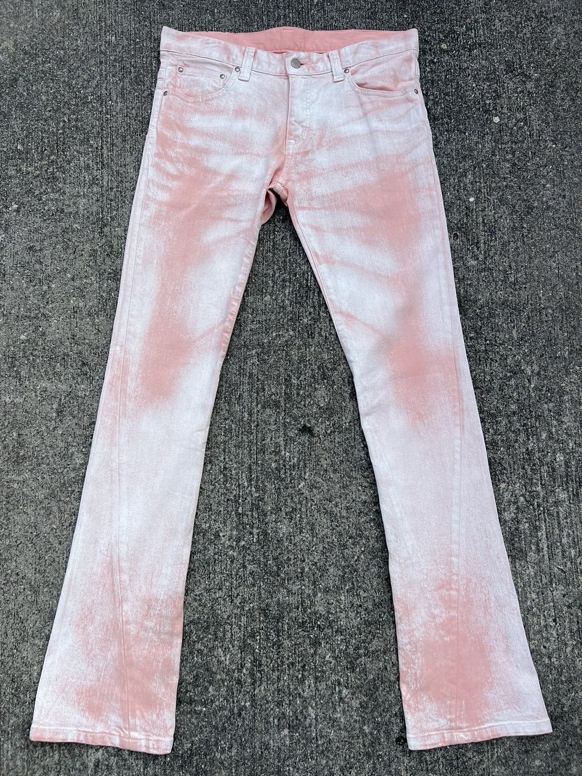 image of Tornado Mart Japan x Vintage VTG Tornado Mart Painter Waxed Denim Stretch Flare Jeans (Size 32)