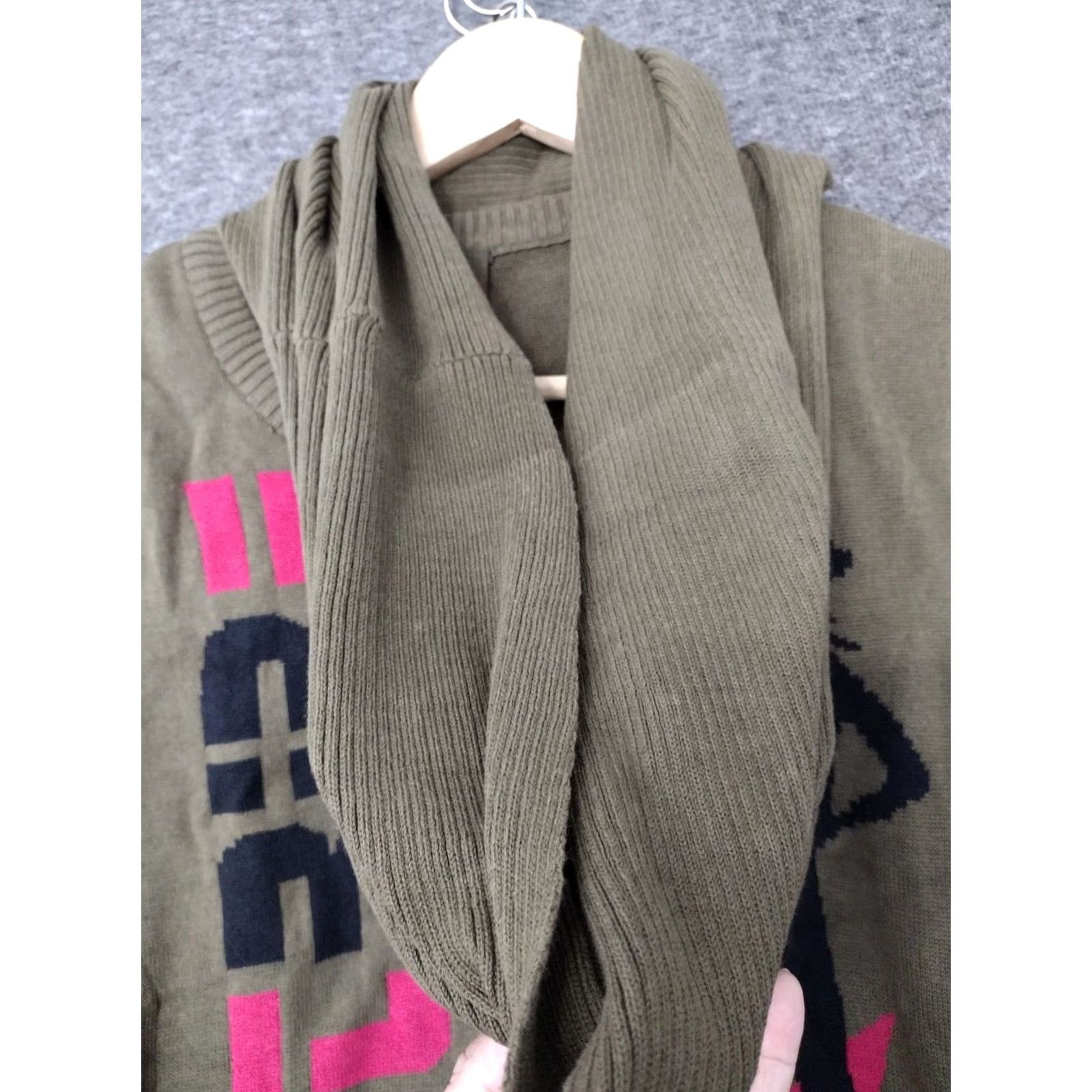 Vintage Nike Elite Tribe Sweater Ladies Long Sleeve Crew Neck Brown 2XL Wool Knit Pockets Graphic Print 90s Classic Mens Womens Boys Girls Size XXL / US 16-18 / IT 52-54 - 3 Thumbnail