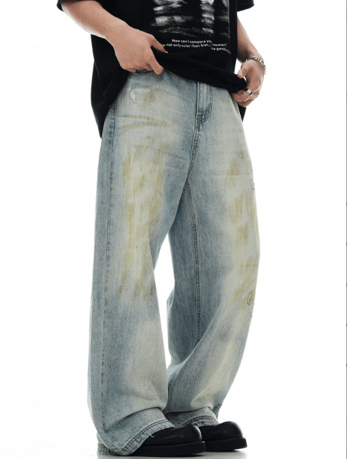 Japanese Brand × Jean American retro dirty mud dyed distressed jeans Size US 32 / EU 48 - 3 Thumbnail