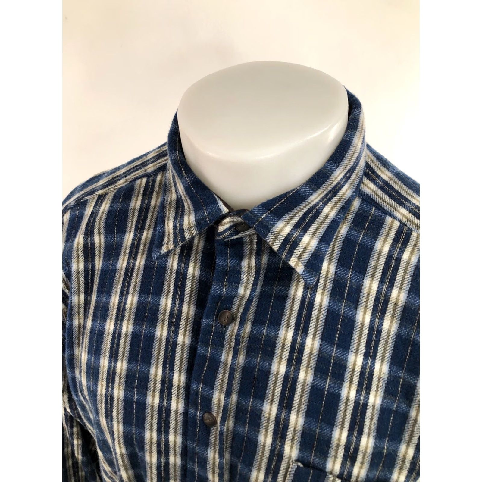 Pendleton Pendleton Plaid Wool Elbow Patch XL Tall Button-Up Shirt Mens Flannel Blue Brown White Size US XL / EU 56 / 4 - 3 Thumbnail