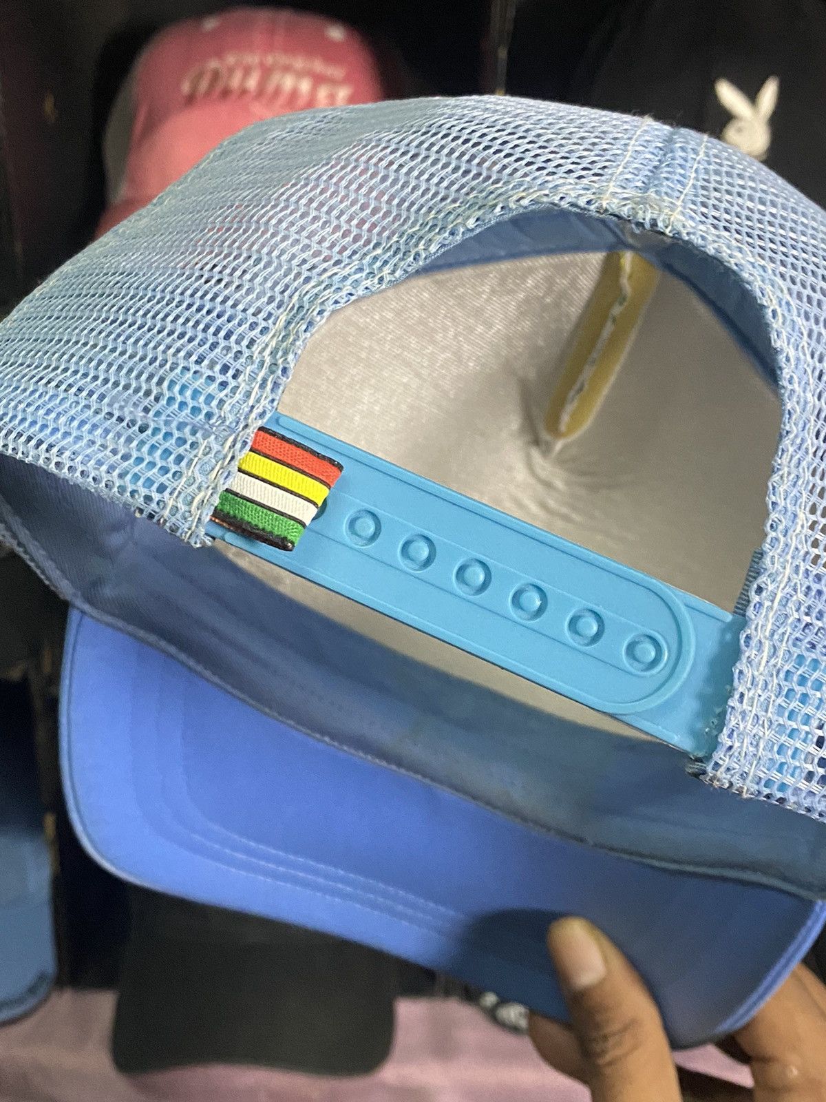 Designer × Japanese Brand × Vintage Cap vintage arnold palmer Trucker Mesh baby blue Size ONE SIZE - 10 Thumbnail