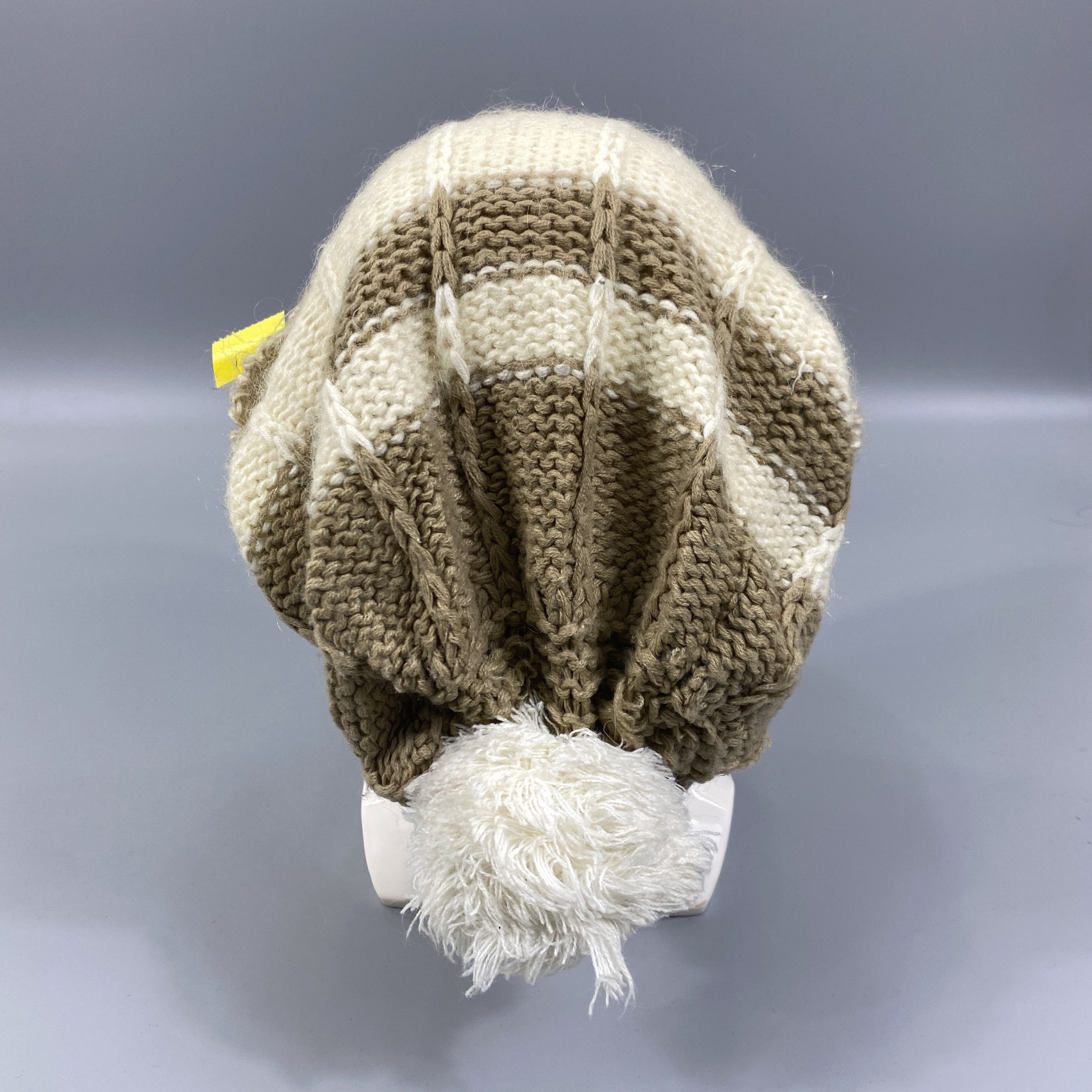 Japanese Brand Slouchy Knitted Beanie Hats Pom Pom -BN1055 Size ONE SIZE - 4 Thumbnail
