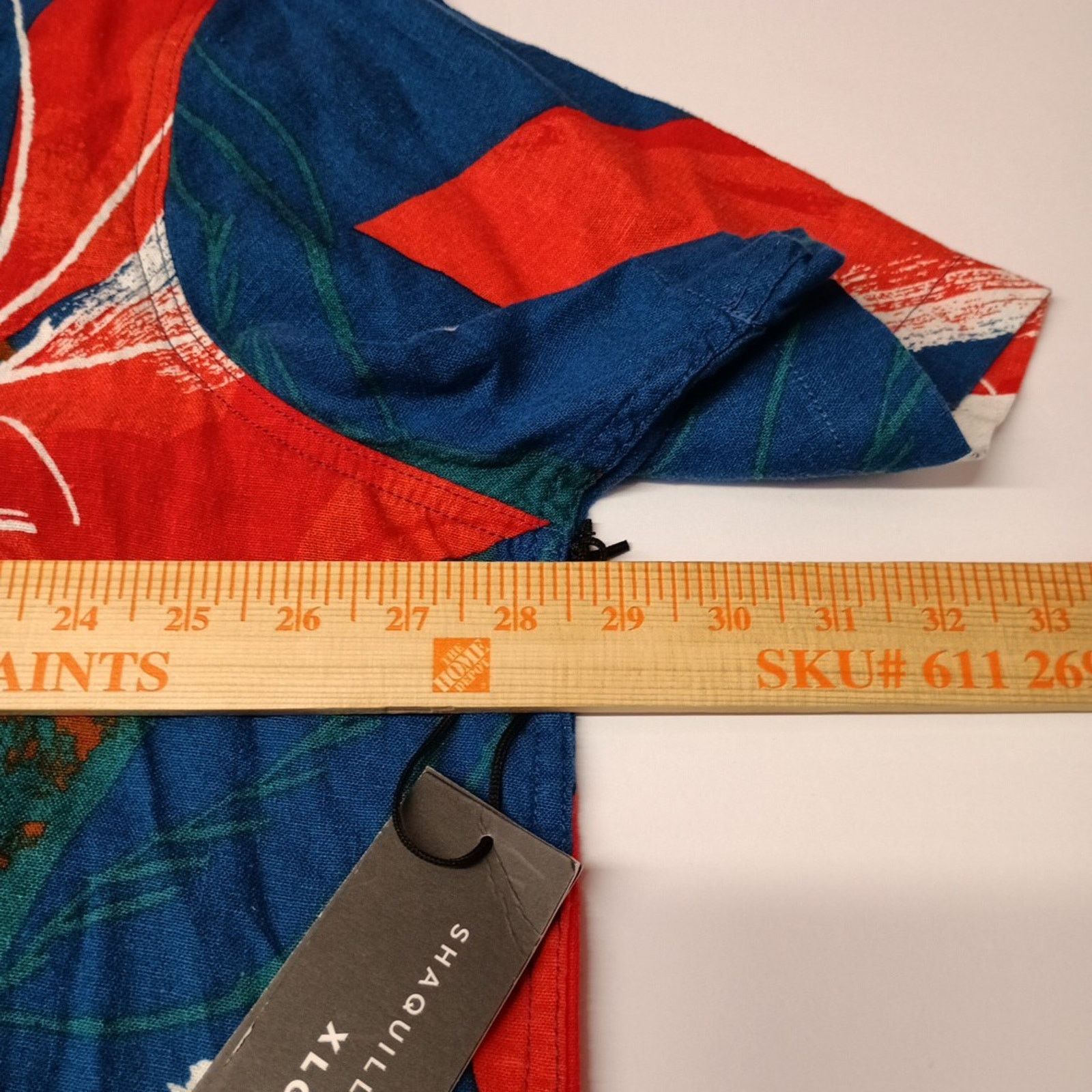 Other Men's Shaquille XLG Linen Blend Blue Floral Shirt Size 2XL Size US XXL / EU 58 / 5 - 4 Thumbnail