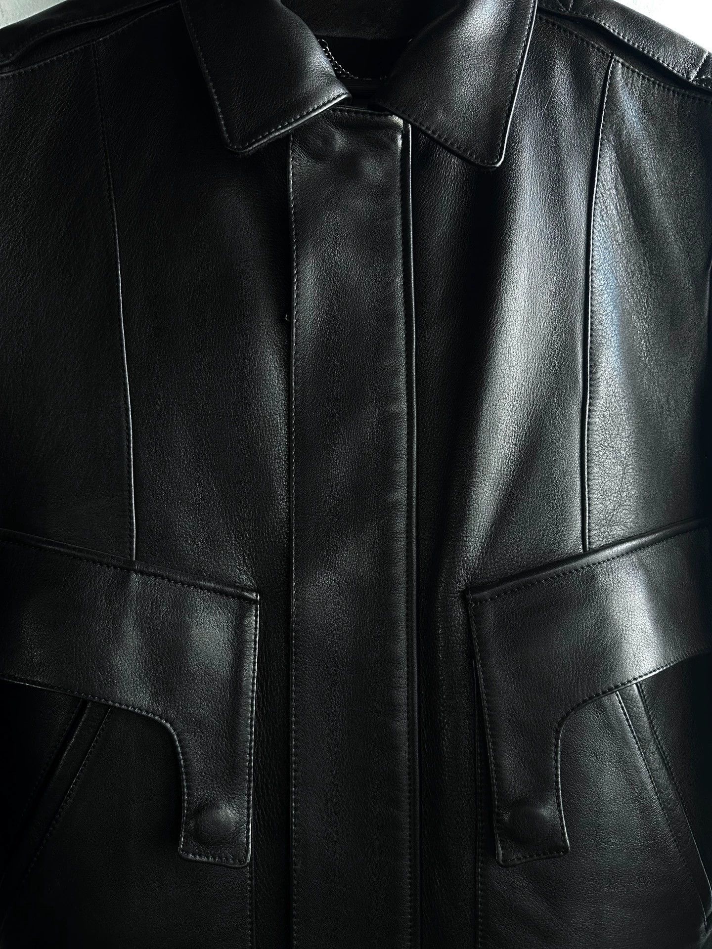Helmut Lang Helmut Lang Irregular Pocket Leather Jacket Size S / US 4 / IT 40 - 3 Thumbnail