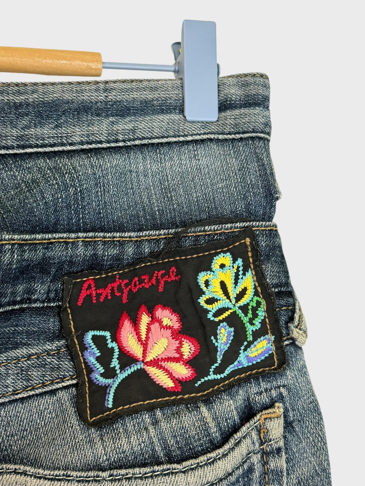 Japanese Brand FLARE ANTGAUGE DOUBLE WAIST DISTRESSED DENIM Size US 28 / EU 44 - 14 Thumbnail