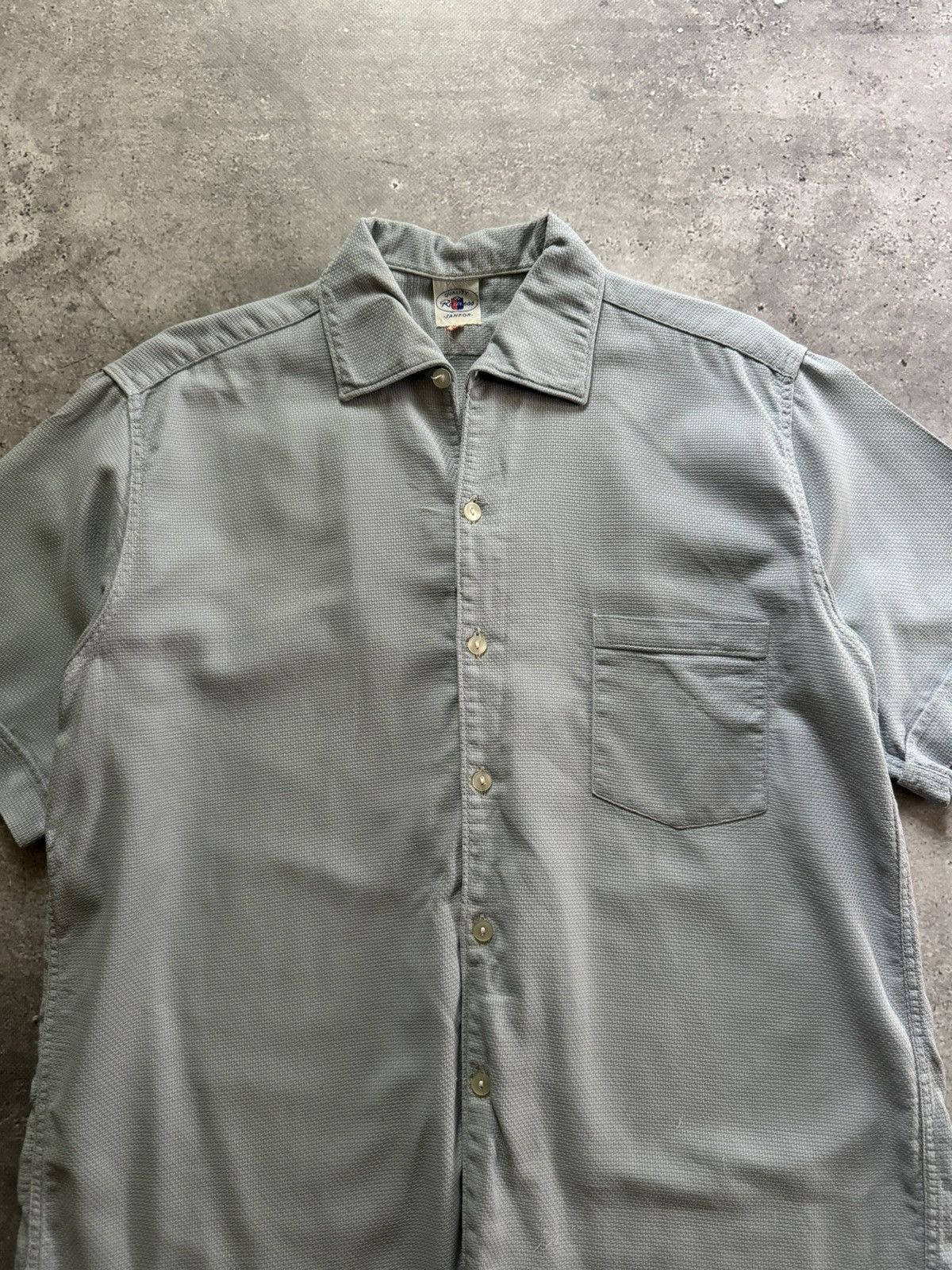 Le Laboureur × Vetra × Vintage ≈1950s Vintage French Workwear Sanfor Waffle Blue Shirt Size US M / EU 48-50 / 2 - 3 Thumbnail