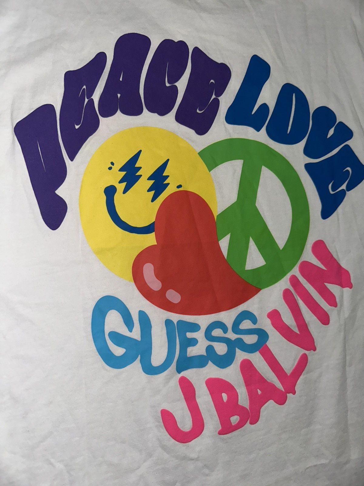 Guess Guess Originals x J Balvin peace & love t-shirt white large Size US L / EU 52-54 / 3 - 4 Thumbnail