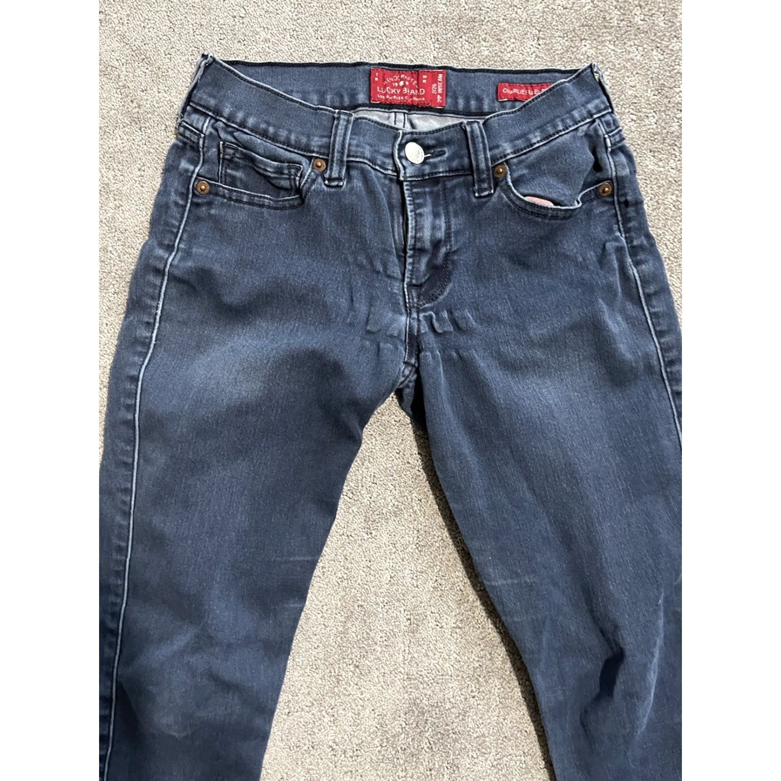 Lucky Brand Lucky Brand Jeans Skinny Womens 2 26 Blue Dark 29 Inseam Regular Size 2 Inseam 29 Denim Button Pocket Coin Vintage No Size 26" / US 2 / IT 38 - 2 Thumbnail
