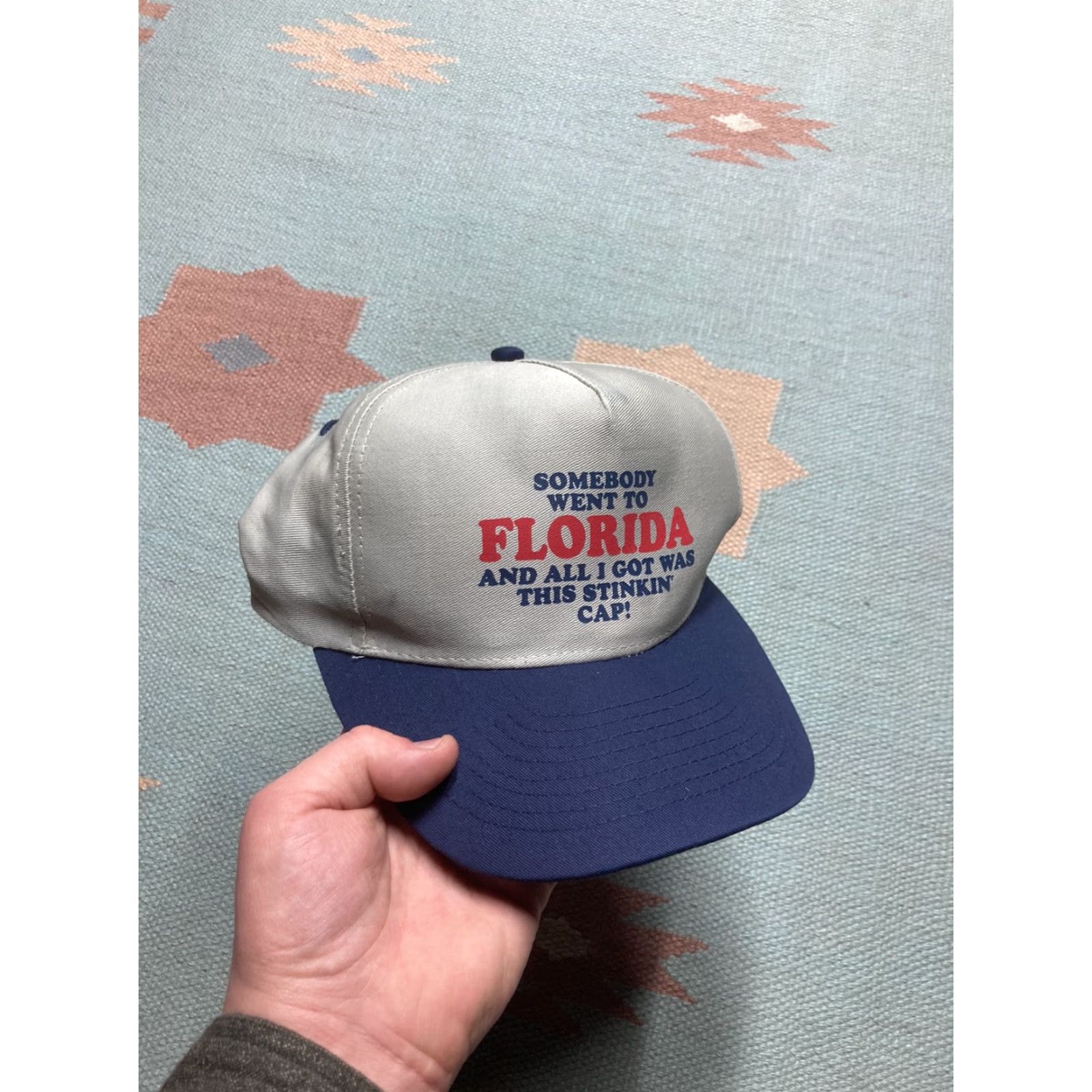 Vintage VINTAGE Unbranded Snapback Hat Beige Florida all I got was this stinking cap funny novelty Mens Adjustable Cap Size ONE SIZE - 2 Thumbnail
