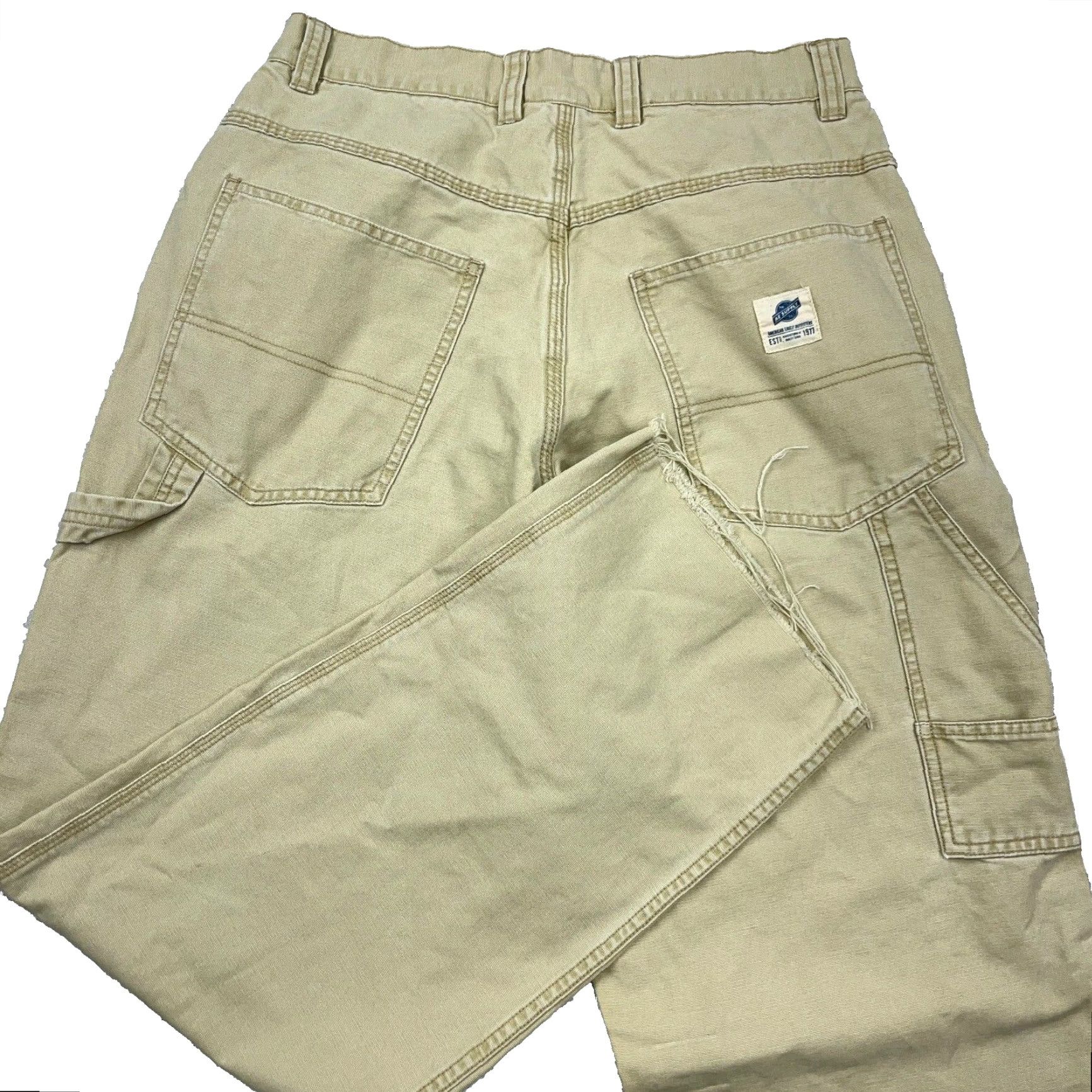 American Eagle Outfitters VINTAGE American Eagle Jeans Mens 30x32 Loose Baggy Wide Leg Y2K Cyber Skate AEO Jeans Beige Cotton 5-Pocket Mens Size US 30 / EU 46 - 2 Thumbnail